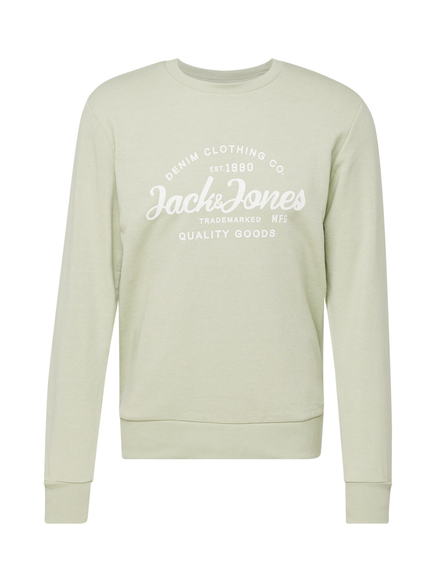 JACK & JONES Mikina 'JJFOREST'  pastelovo zelená / prírodná biela