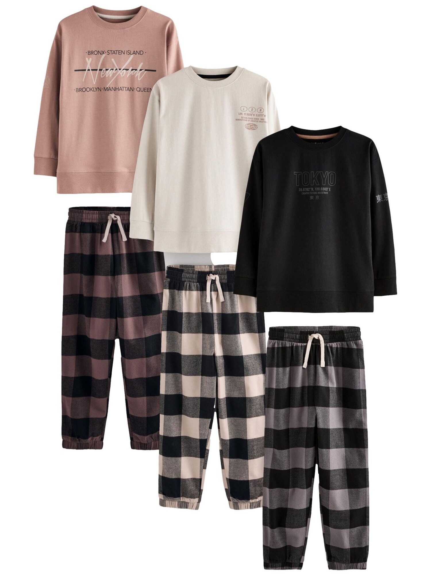 Next Pijamale  bej / maro / negru
