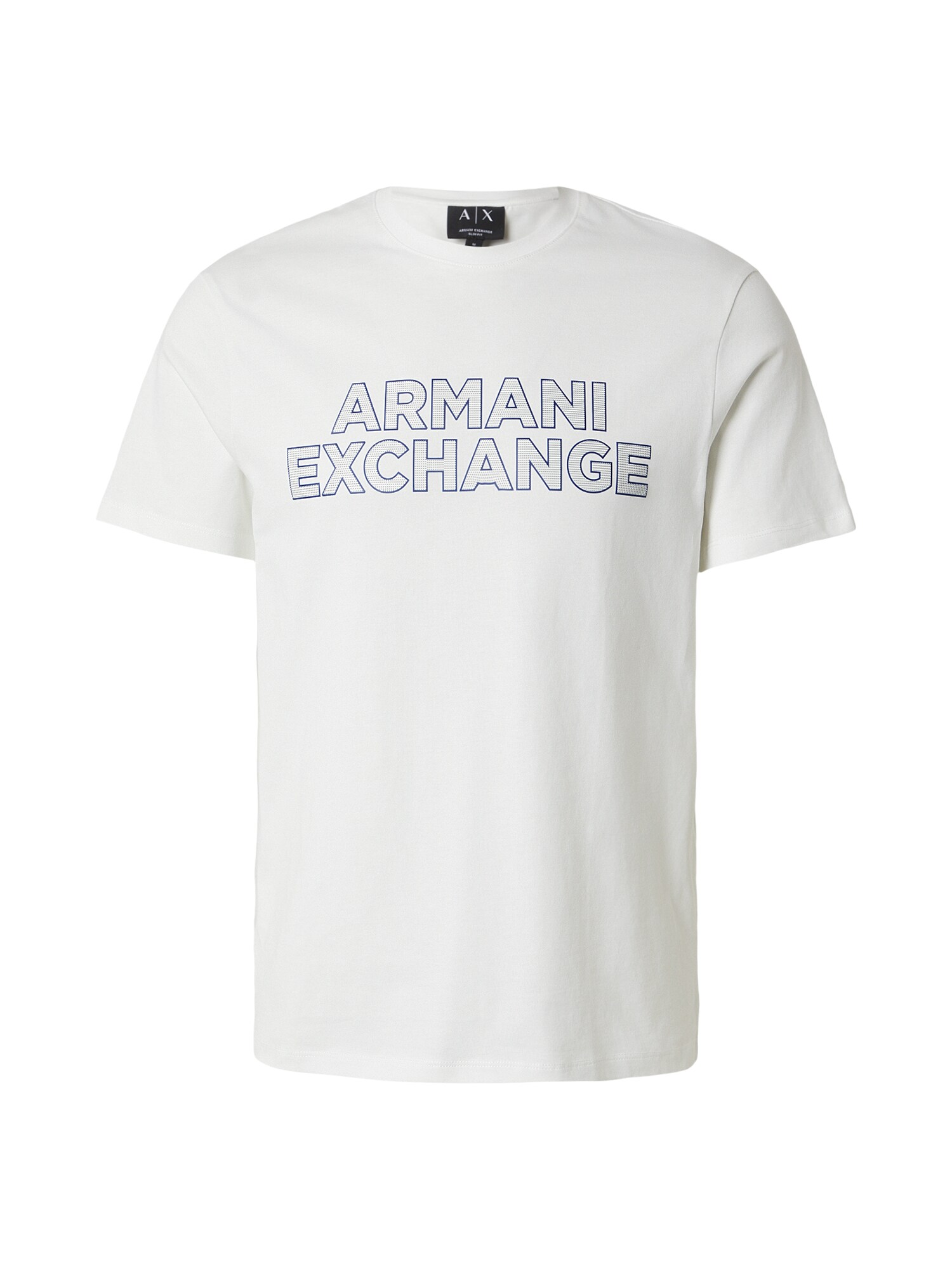 ARMANI EXCHANGE Tricou  bleumarin / alb murdar