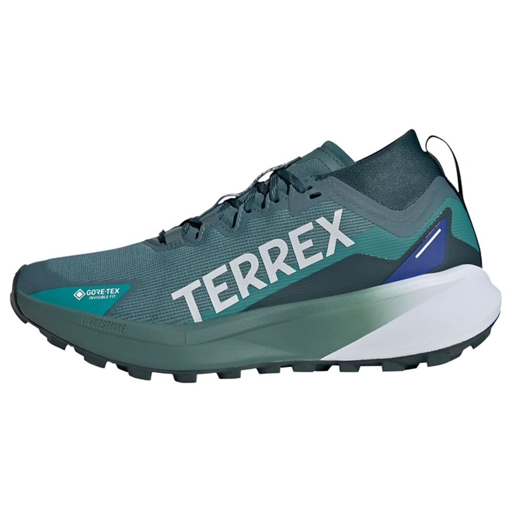 ADIDAS TERREX Laufschuh 'Agravic GTX Trail' Herren Größe 40 enzian / cyanblau / dunkelgrün / offwhite