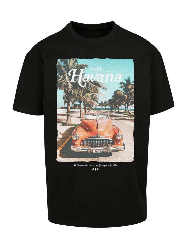 Mister Tee T-Shirt 'Havana Vibe' Herren Größe L sand / hellblau / khaki / rostrot