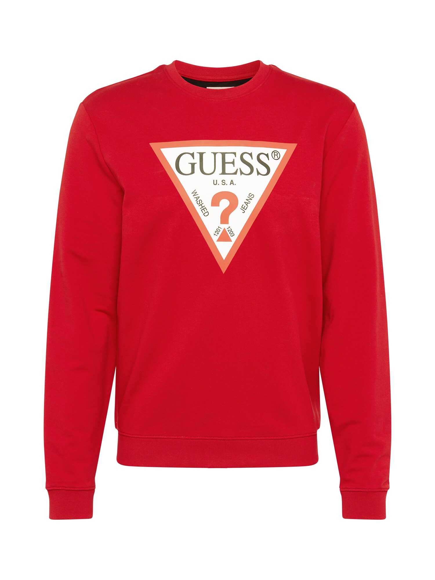 GUESS Megztinis be užsegimo 'AUDLEY'  raudona / balta / juoda