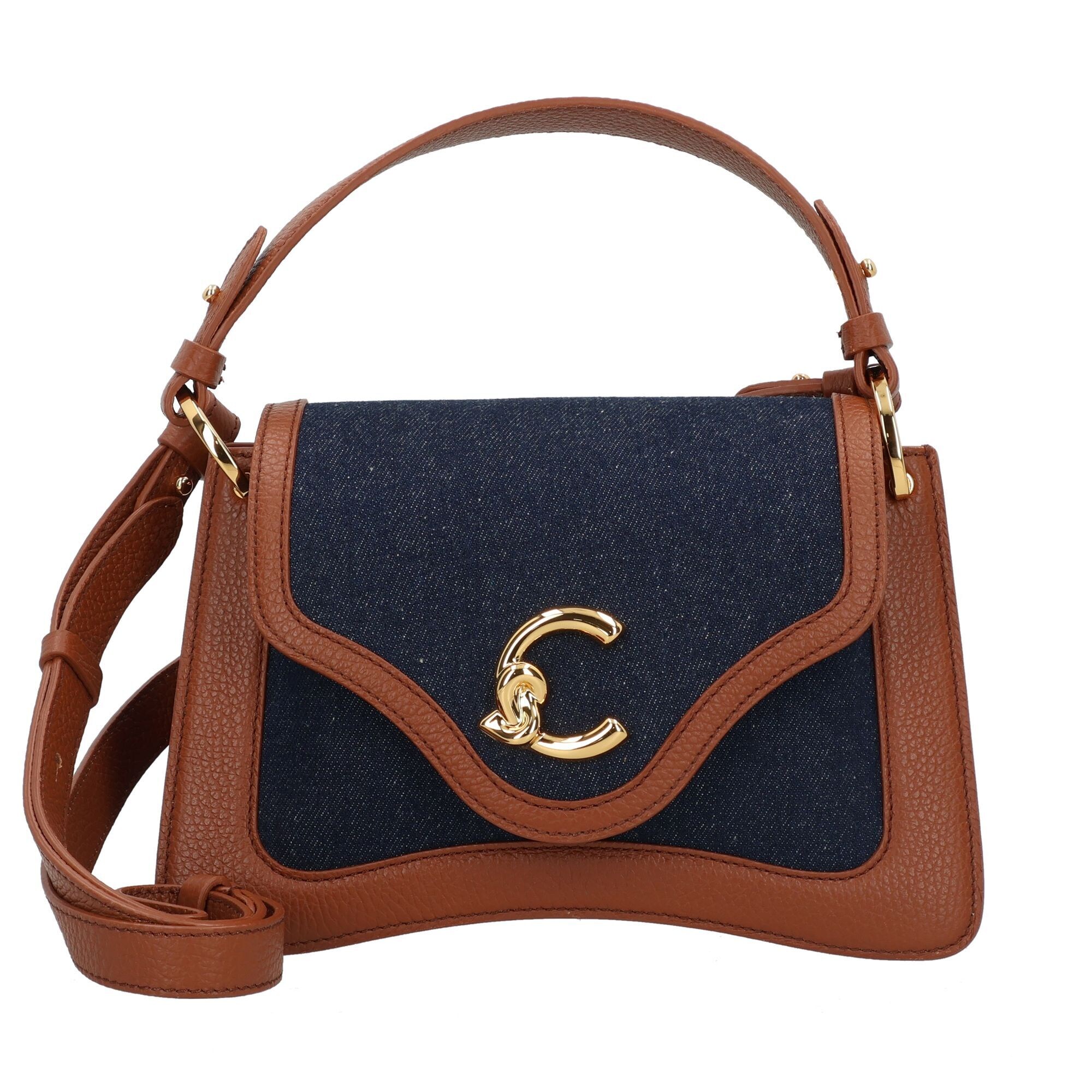 Coccinelle Handtas 'Me' Blauw Denim / Bruin / Goud