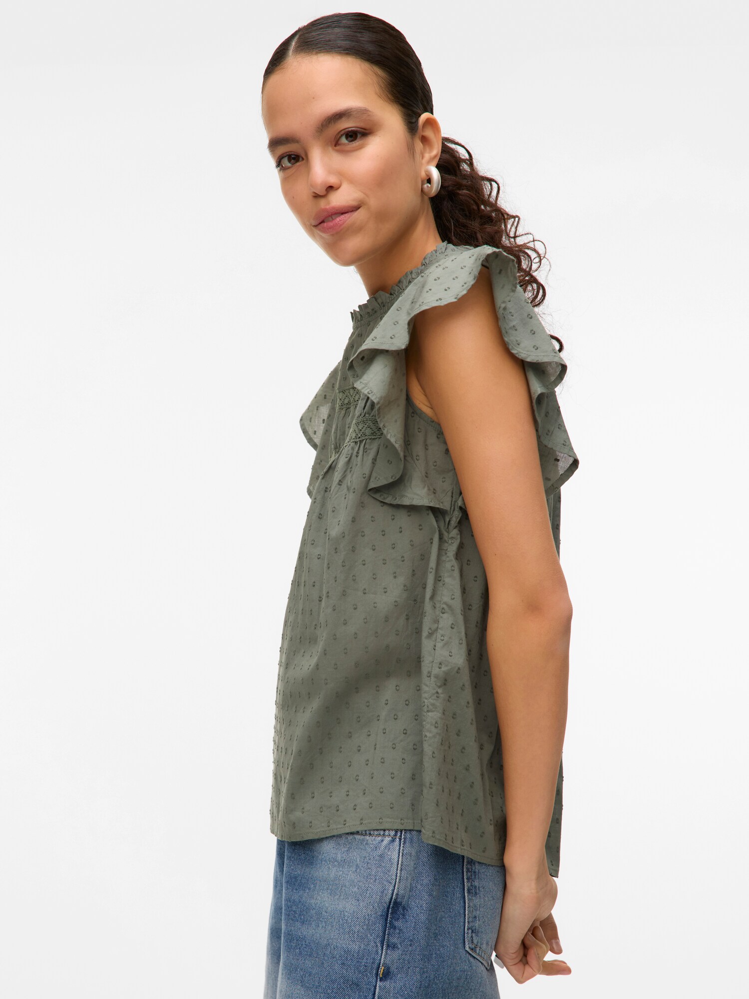 VERO MODA Blúzka 'VMTRINE' tmavozelená (obrázok 6)