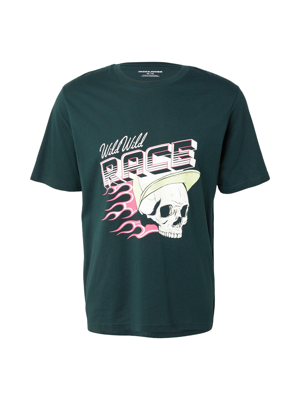 T-shirt 'JJTRACK SKULL' smaragd / ljusrosa