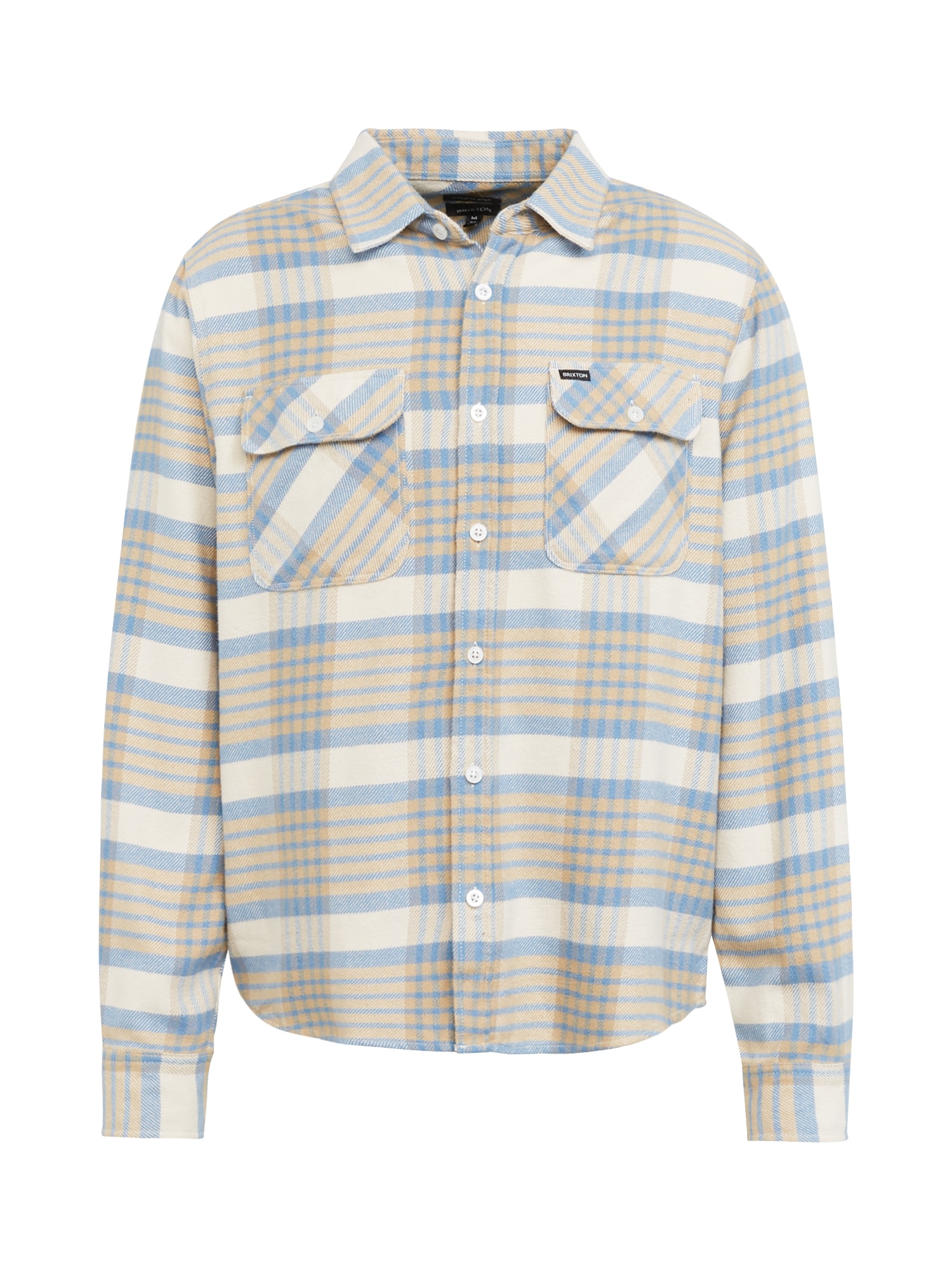 Brixton Camisa 'BOWERY'  marinho / castanho claro / branco lã