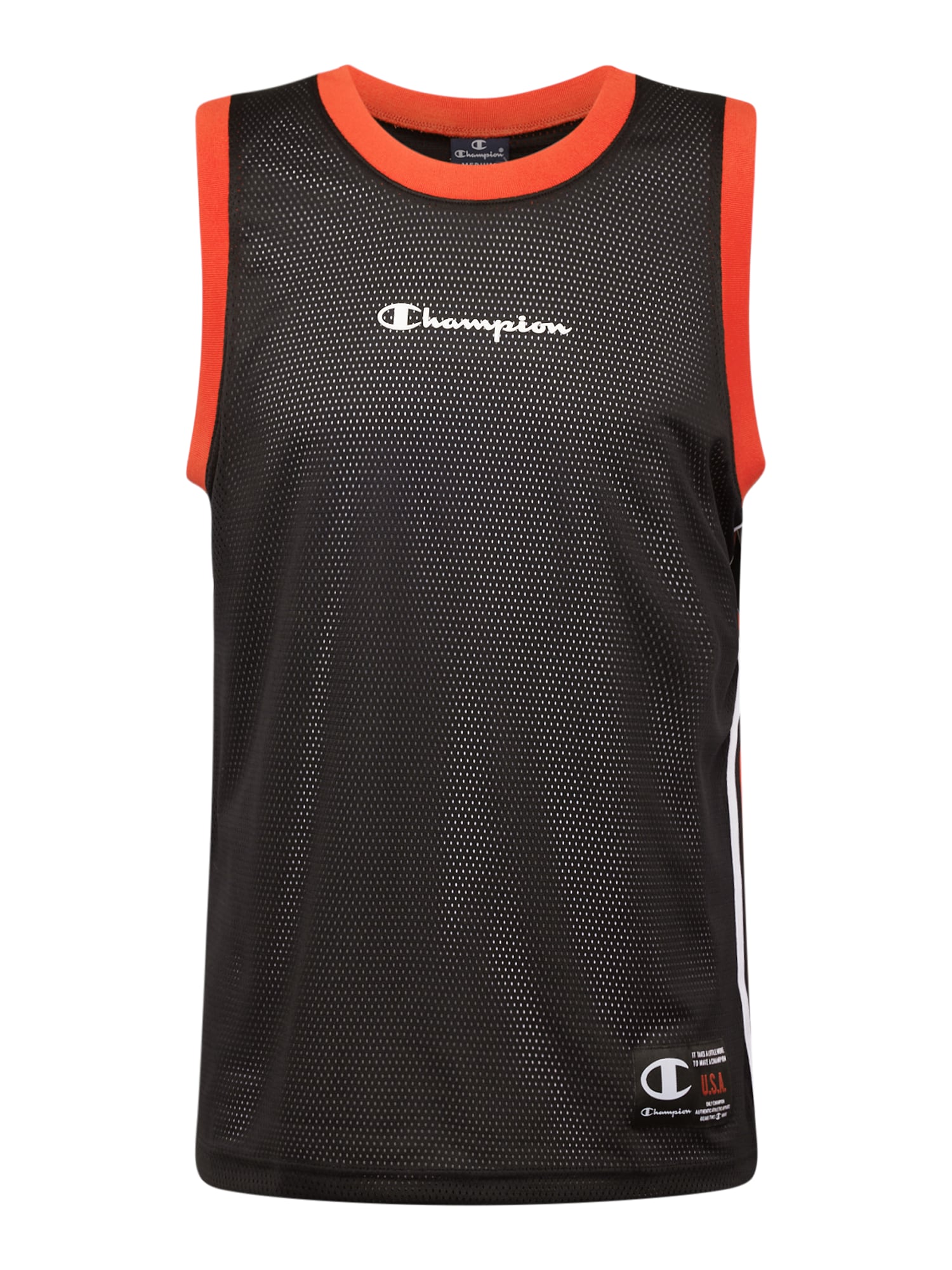 Champion Authentic Athletic Apparel Marškinėliai koralų splava / juoda / balta