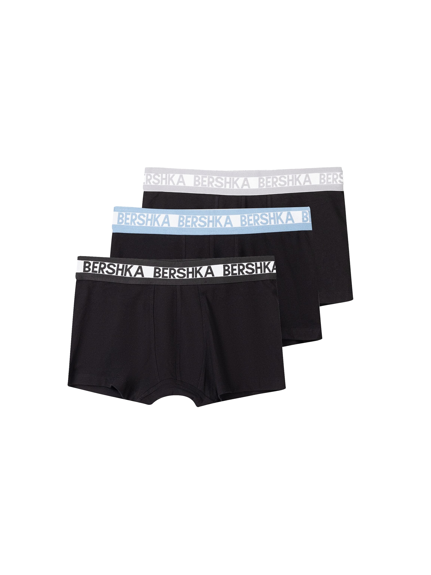 Bershka Boxeralsók  galambkék / szürke / fekete / fehér akciós termékkép 1