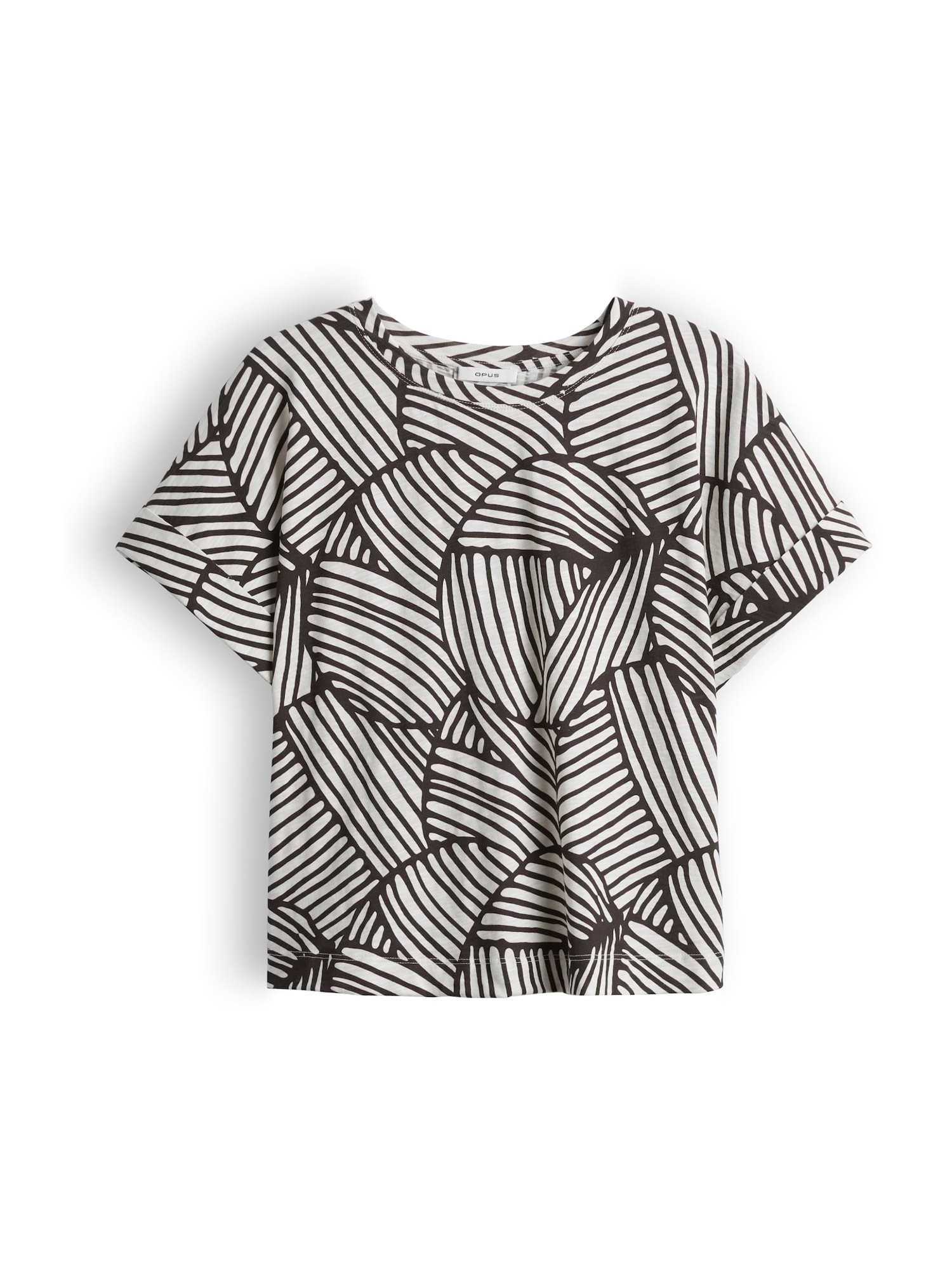 OPUS Tricou 'Soprinti'  crem / maro închis