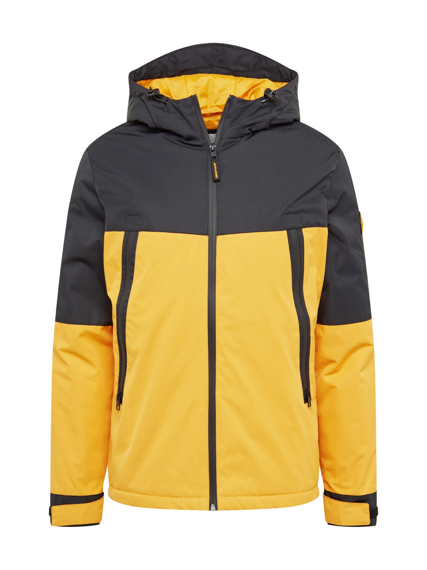 JACK & JONES Žieminė striukė 'BEATLE'  juoda / aukso geltonumo spalva