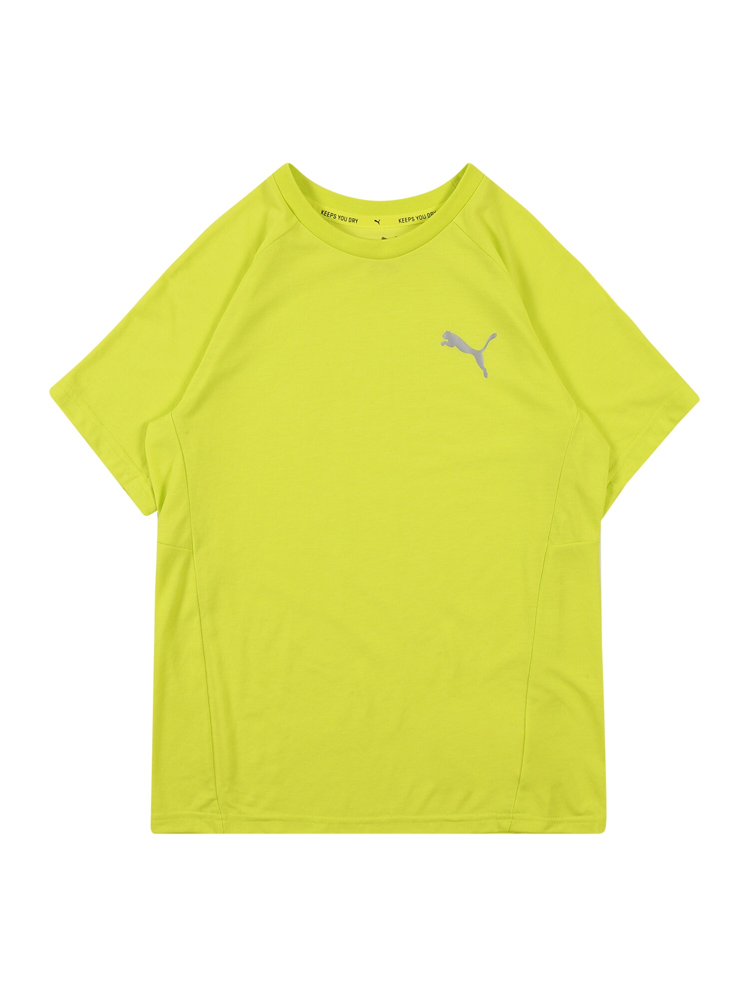 PUMA Marškinėliai 'Evostripe'  tamsiai geltona / sidabrinė