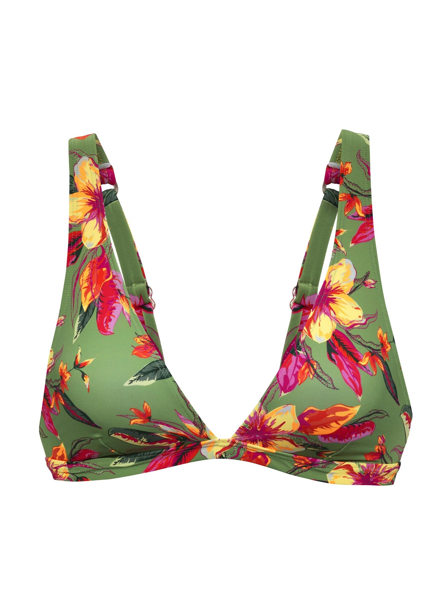 LASCANA Bikini felső 'Malia'  olíva / narancs / rózsaszín akciós termékkép 1
