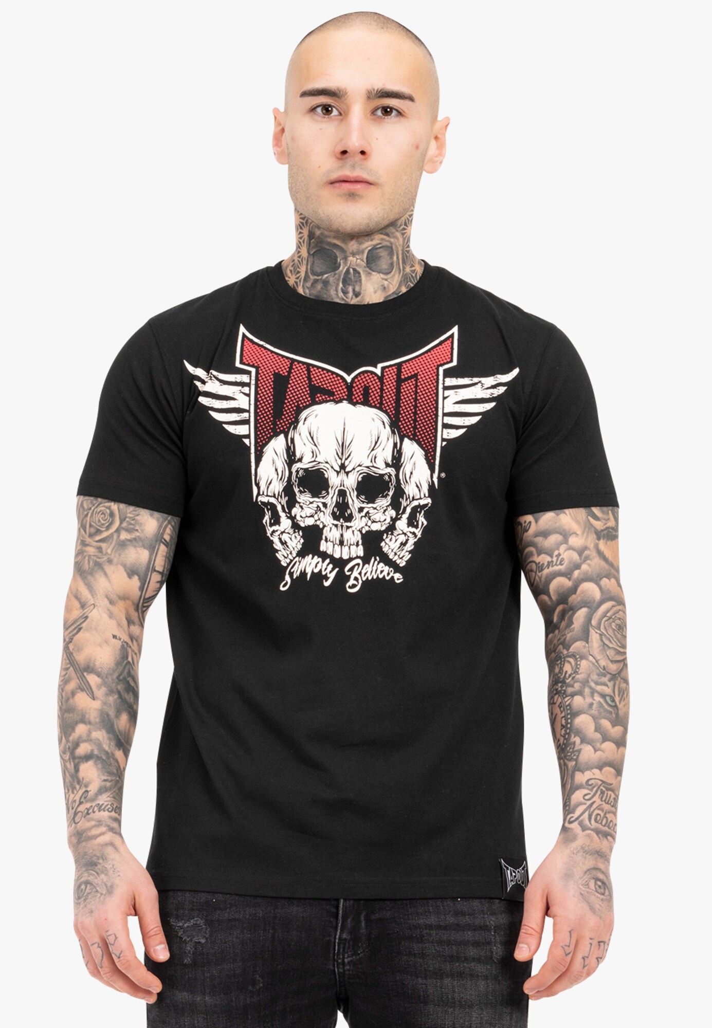 Tapout Póló 'HAMLINES'  sötétvörös / fekete / fehér termék 2. képe