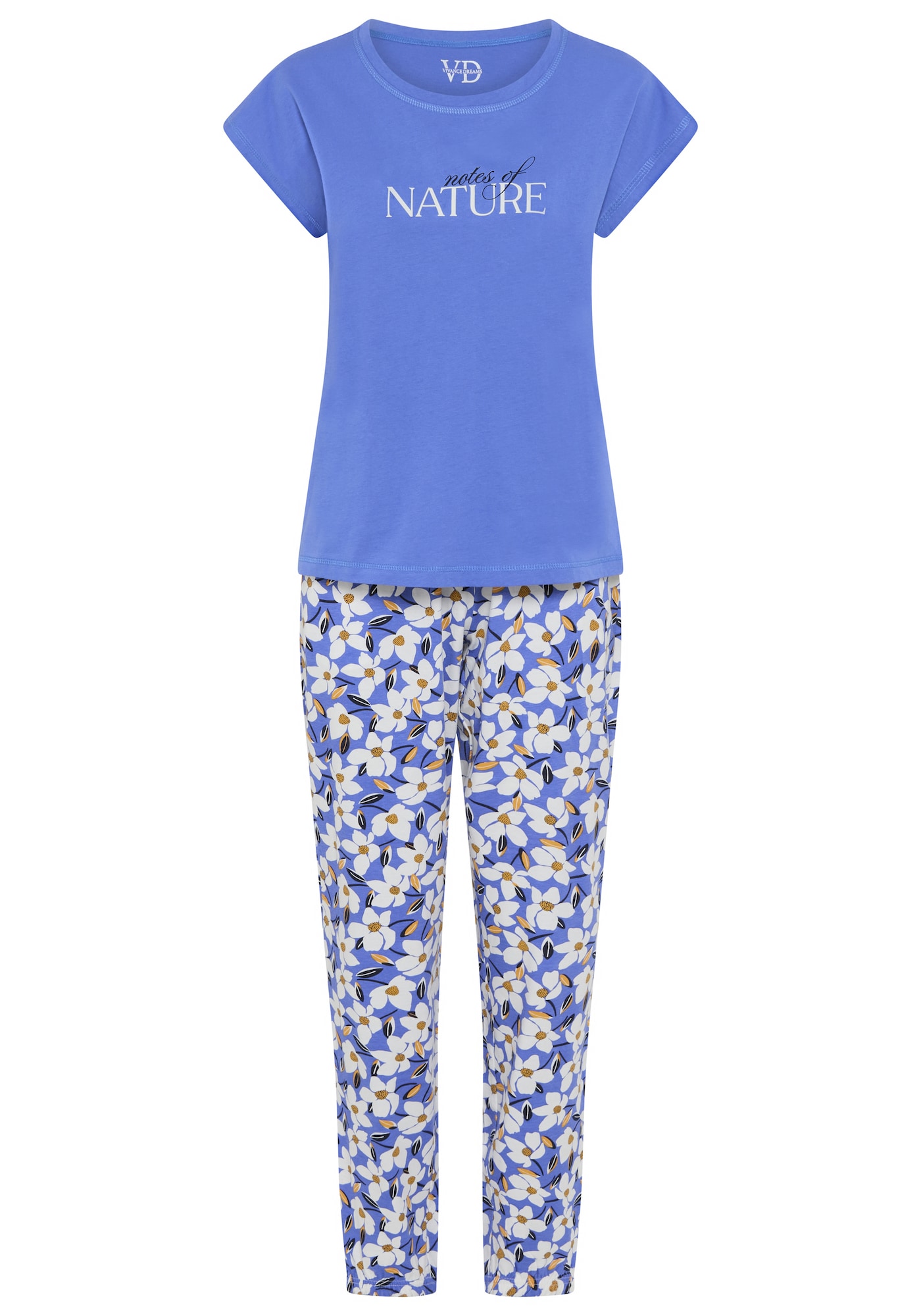 VIVANCE by LASCANA Pijama bej / albastru / negru / alb