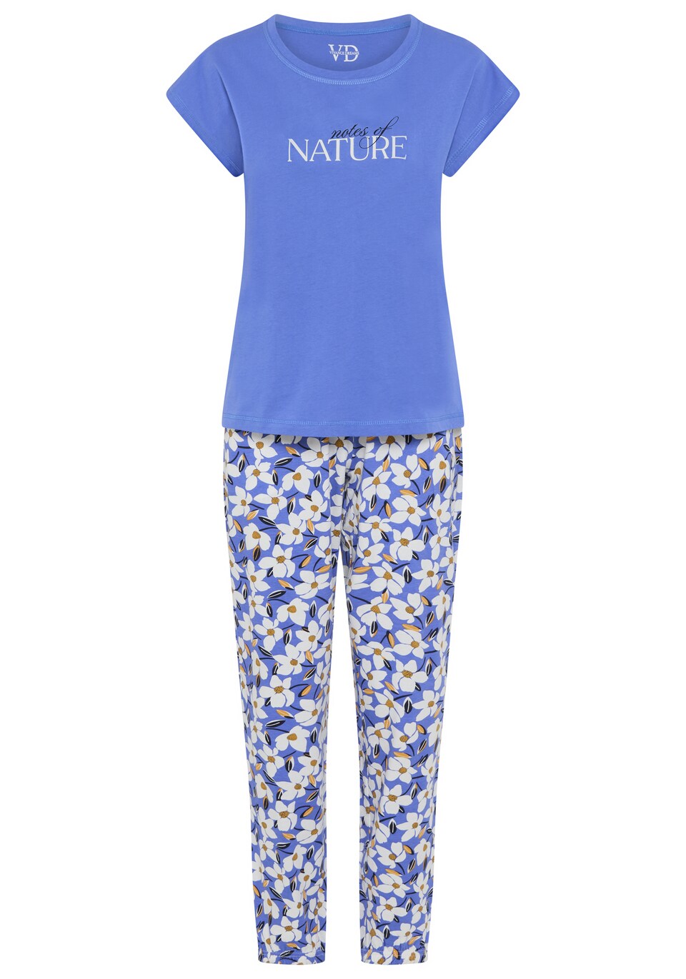 Pyjamas beige / blå / svart