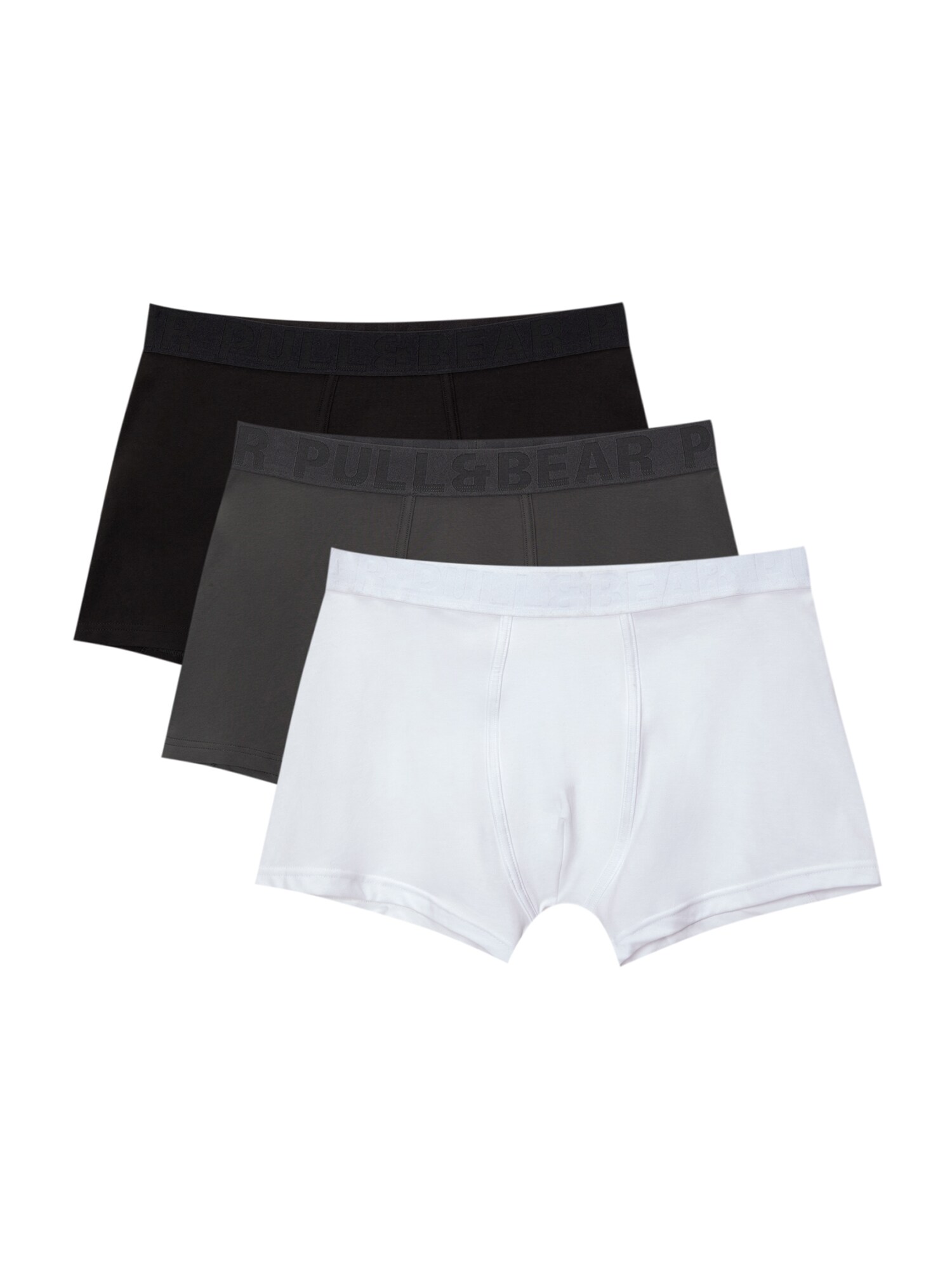 Pull&Bear Boxeralsók  sötétszürke / fekete / fehér akciós termékkép 1
