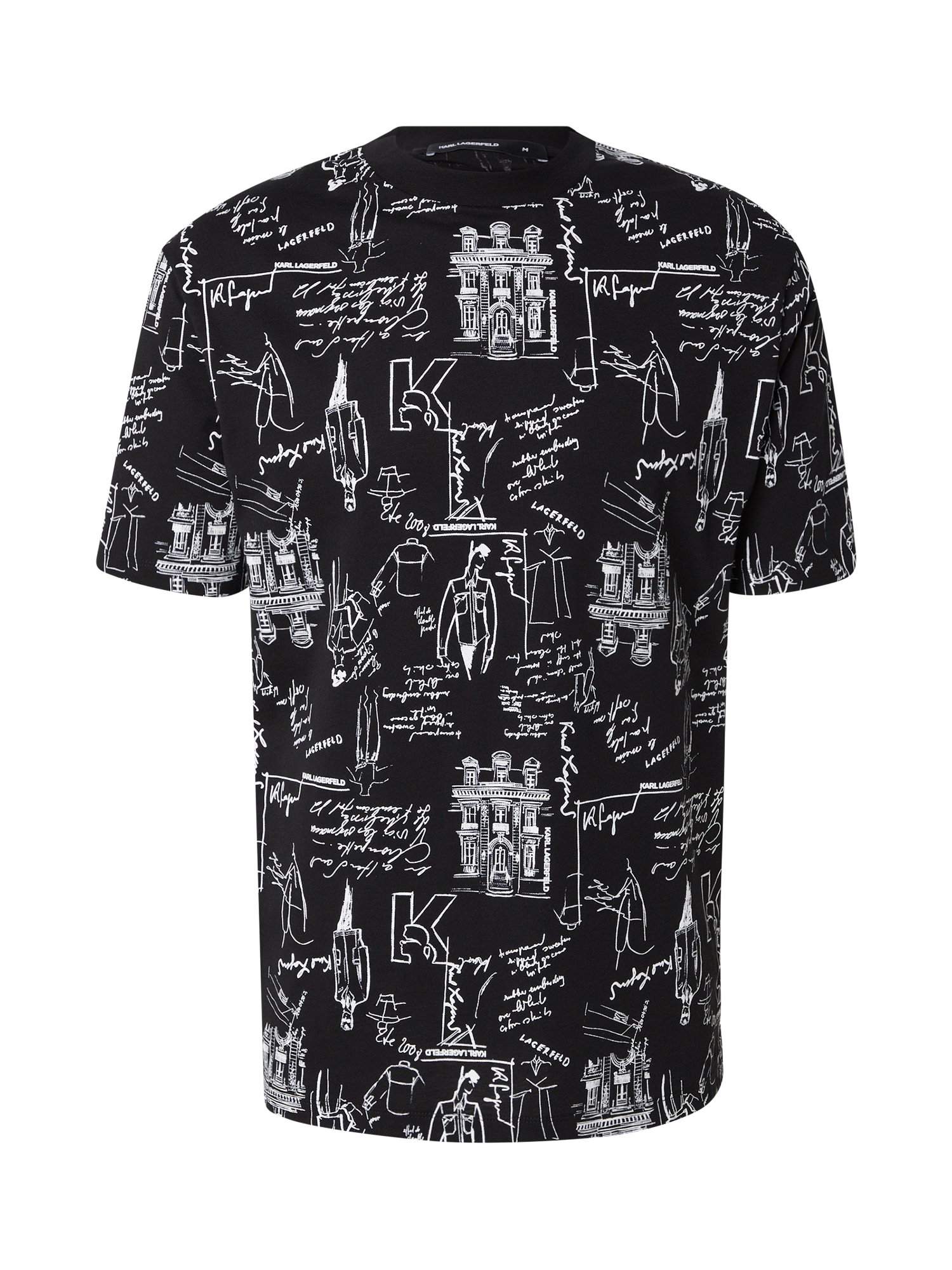 Karl Lagerfeld Tricou negru / alb