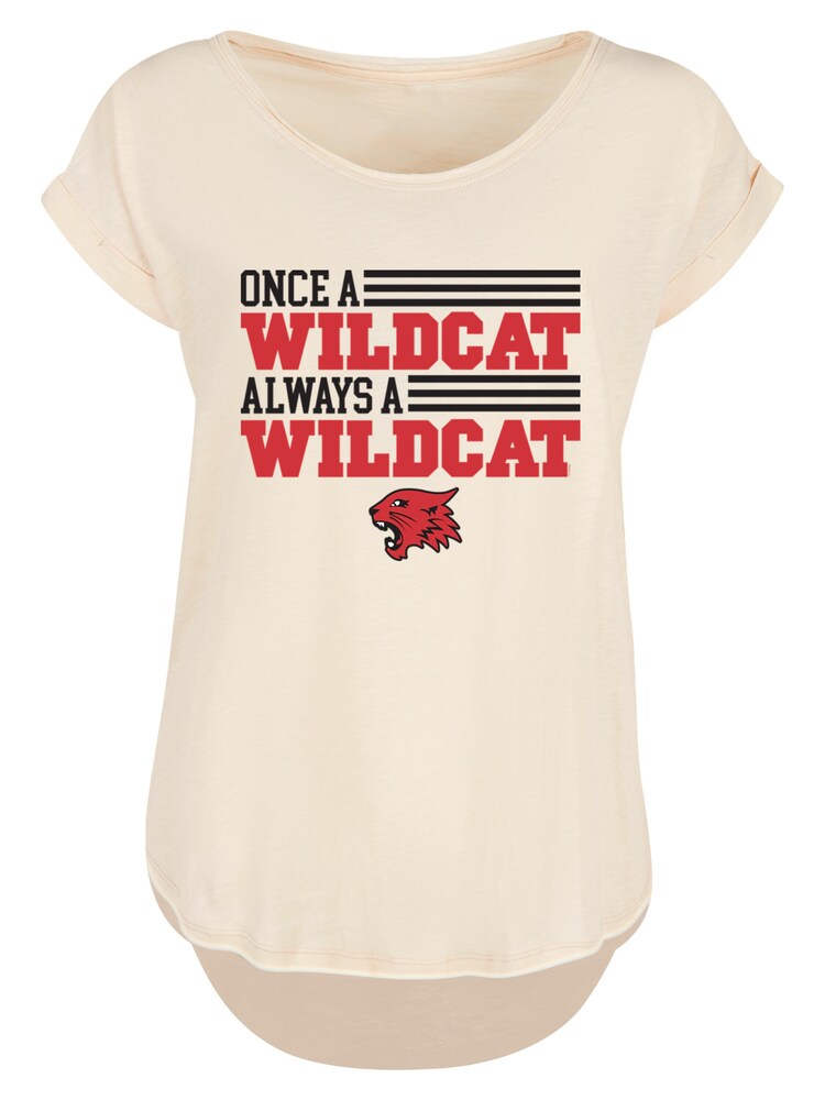 F4NT4STIC T-Shirt 'Disney High School Musical Once a Wildcat Always a Wildcat' Damen Größe M sand / rot / schwarz