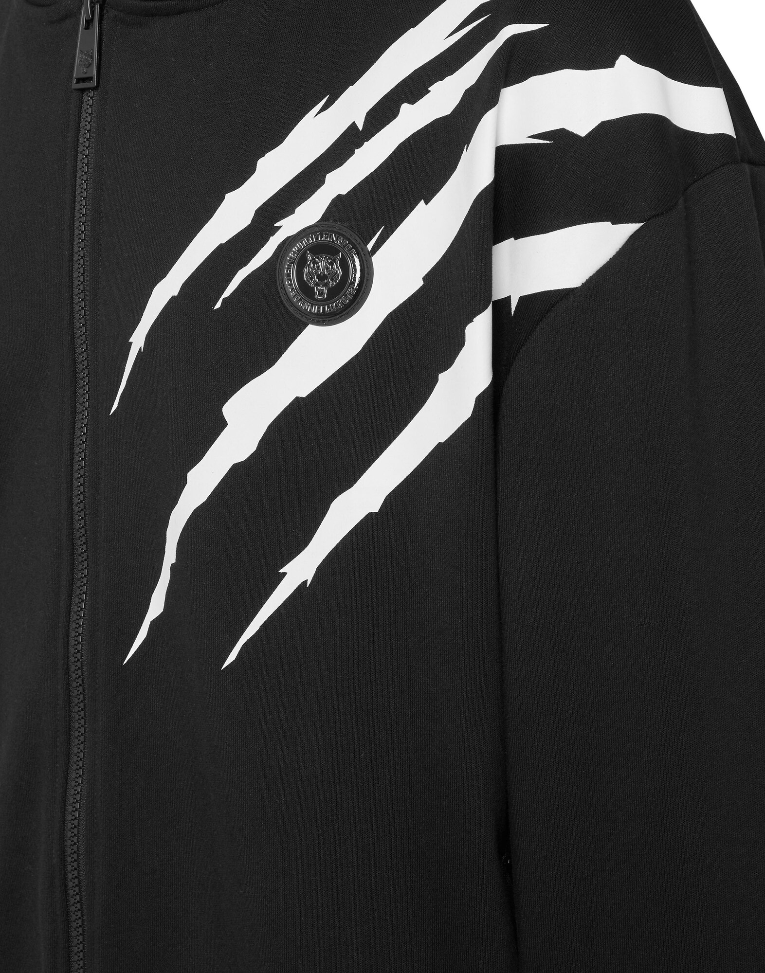 Plein Sport Sudadera con cremallera 'Scratch'  negro / blanco – imagen 6