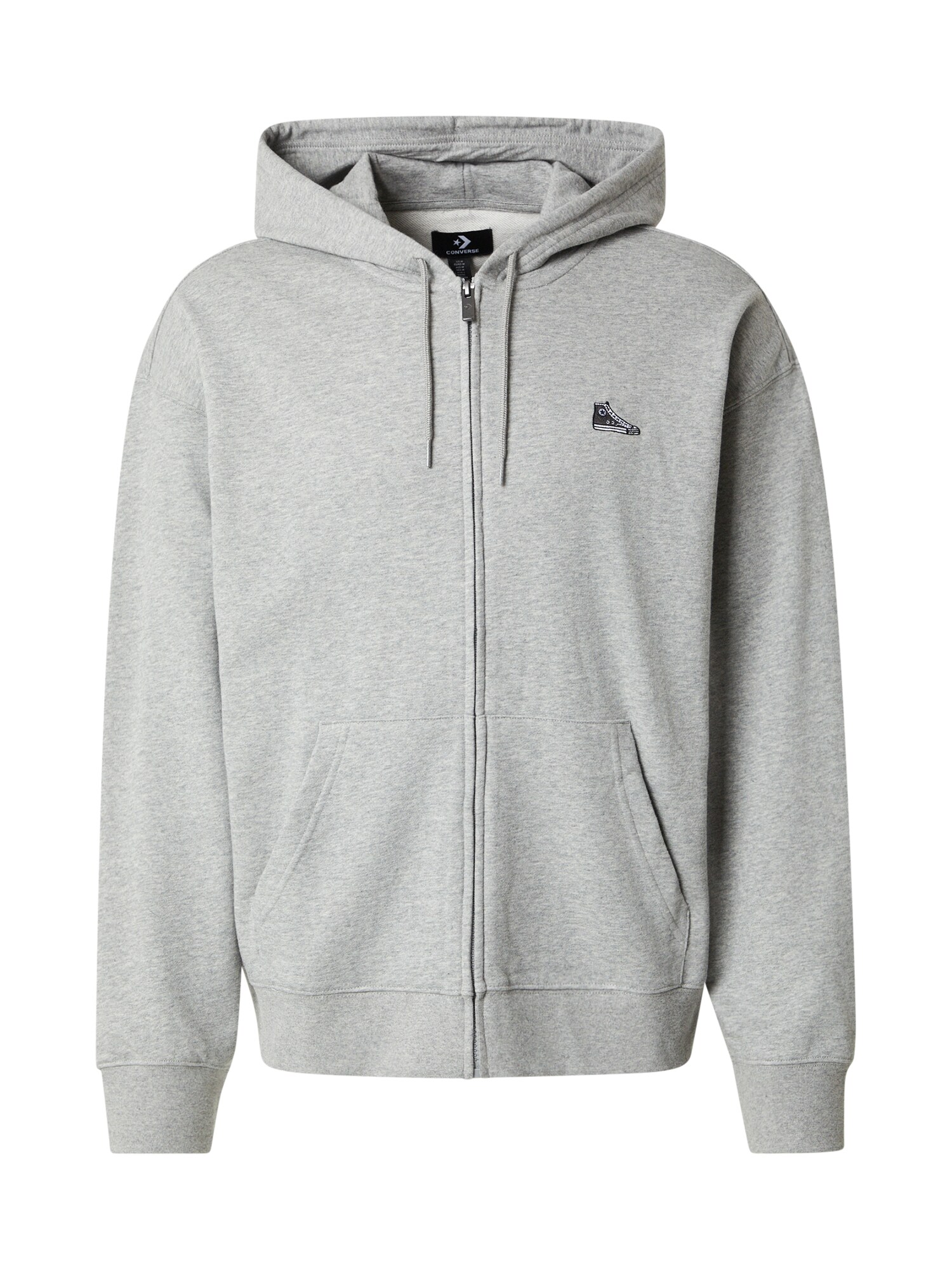 CONVERSE Sweater majica 'SNEAKER PATCH'  antracit siva / siva melange