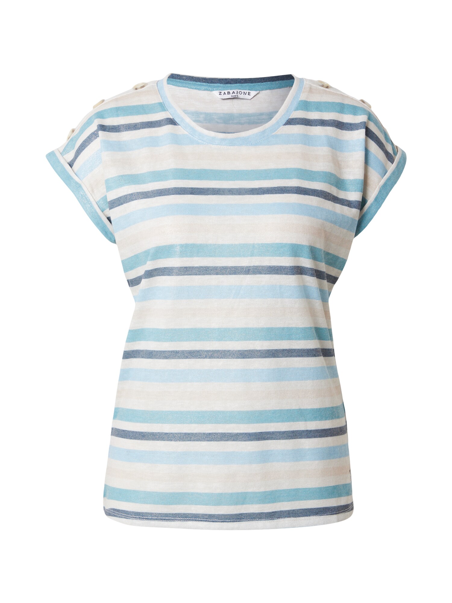 ZABAIONE Tricou Ga44lina fildeş / maro închis / verde petrol / alb
