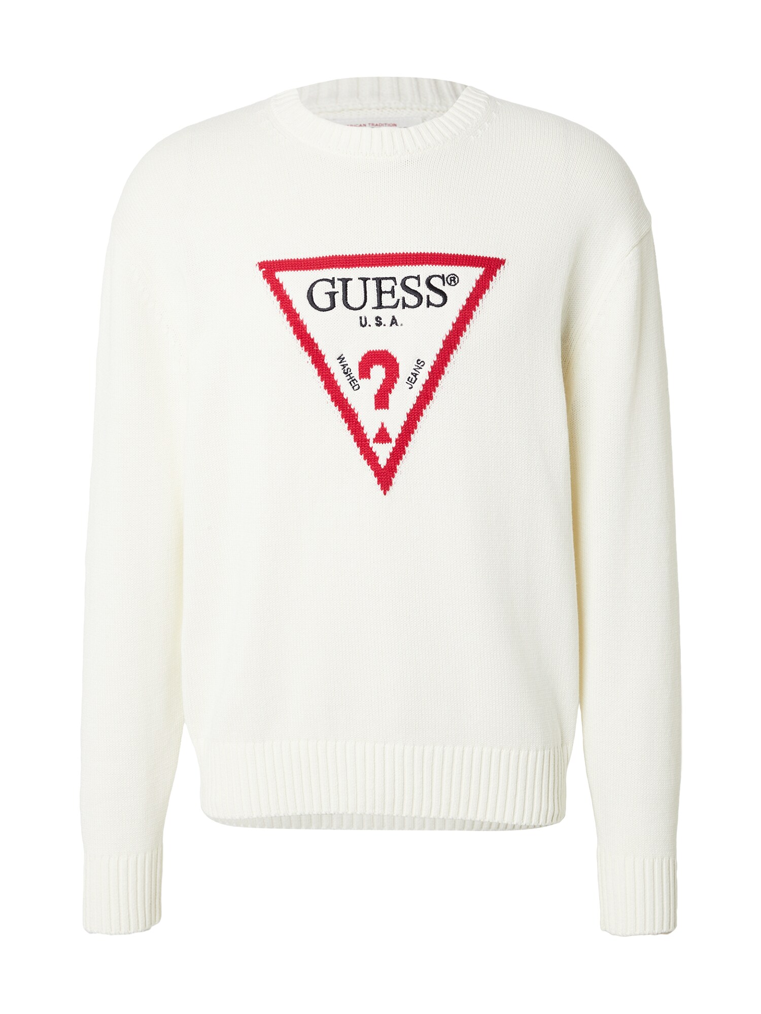 GUESS JEANS Pulover roșu / negru / alb