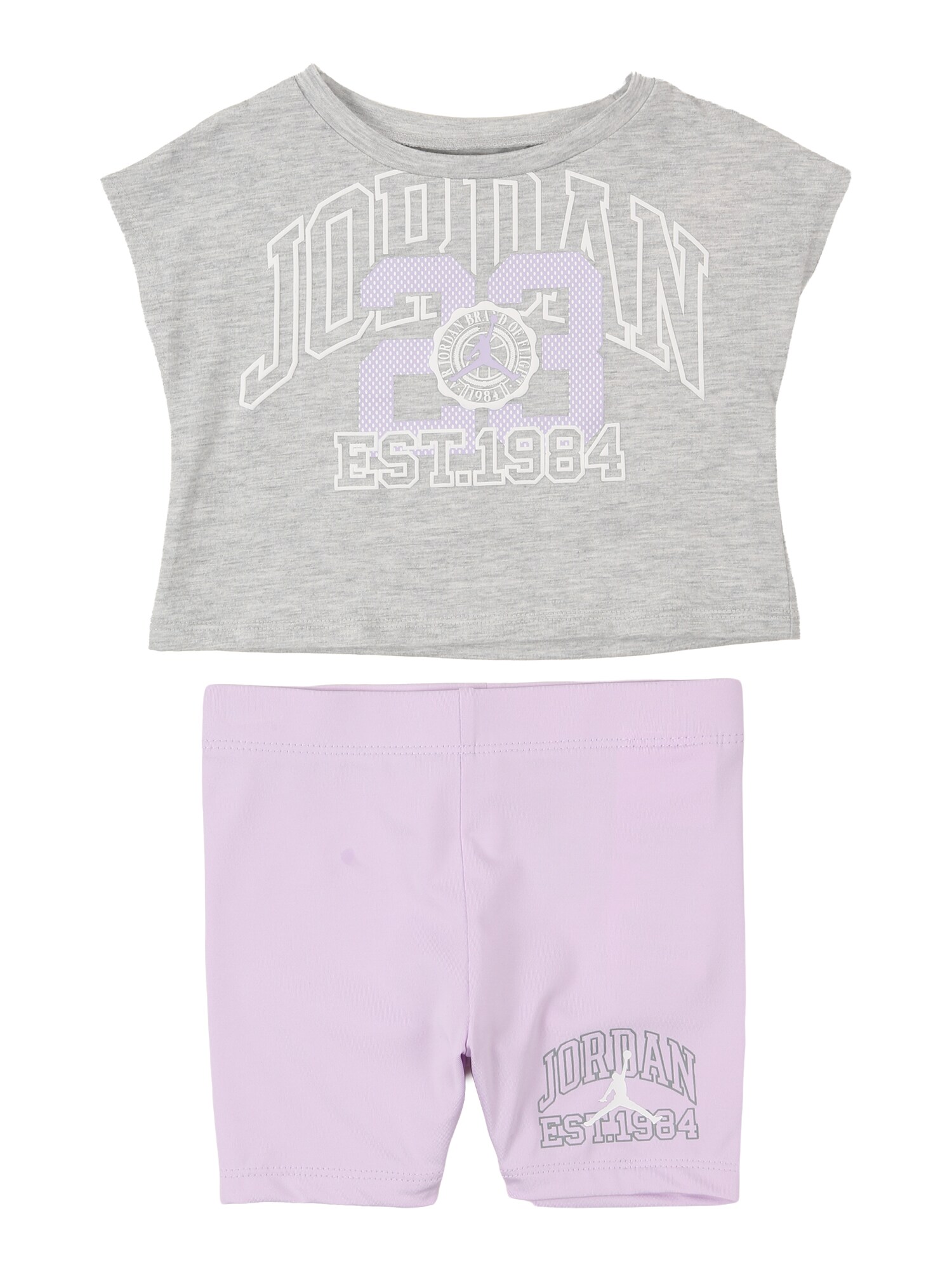 Jordan Set  sivá melírovaná / levanduľová / biela