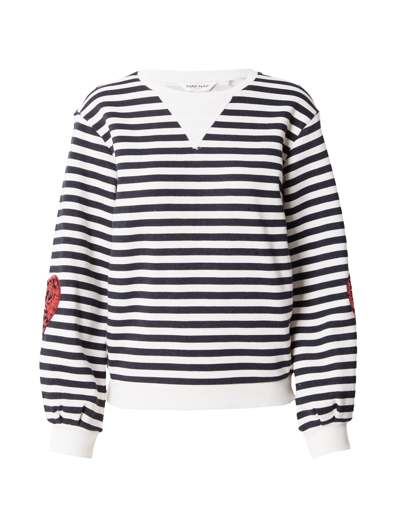 NAF NAF Sweater majica  ecru/prljavo bijela / mornarsko plava / crvena