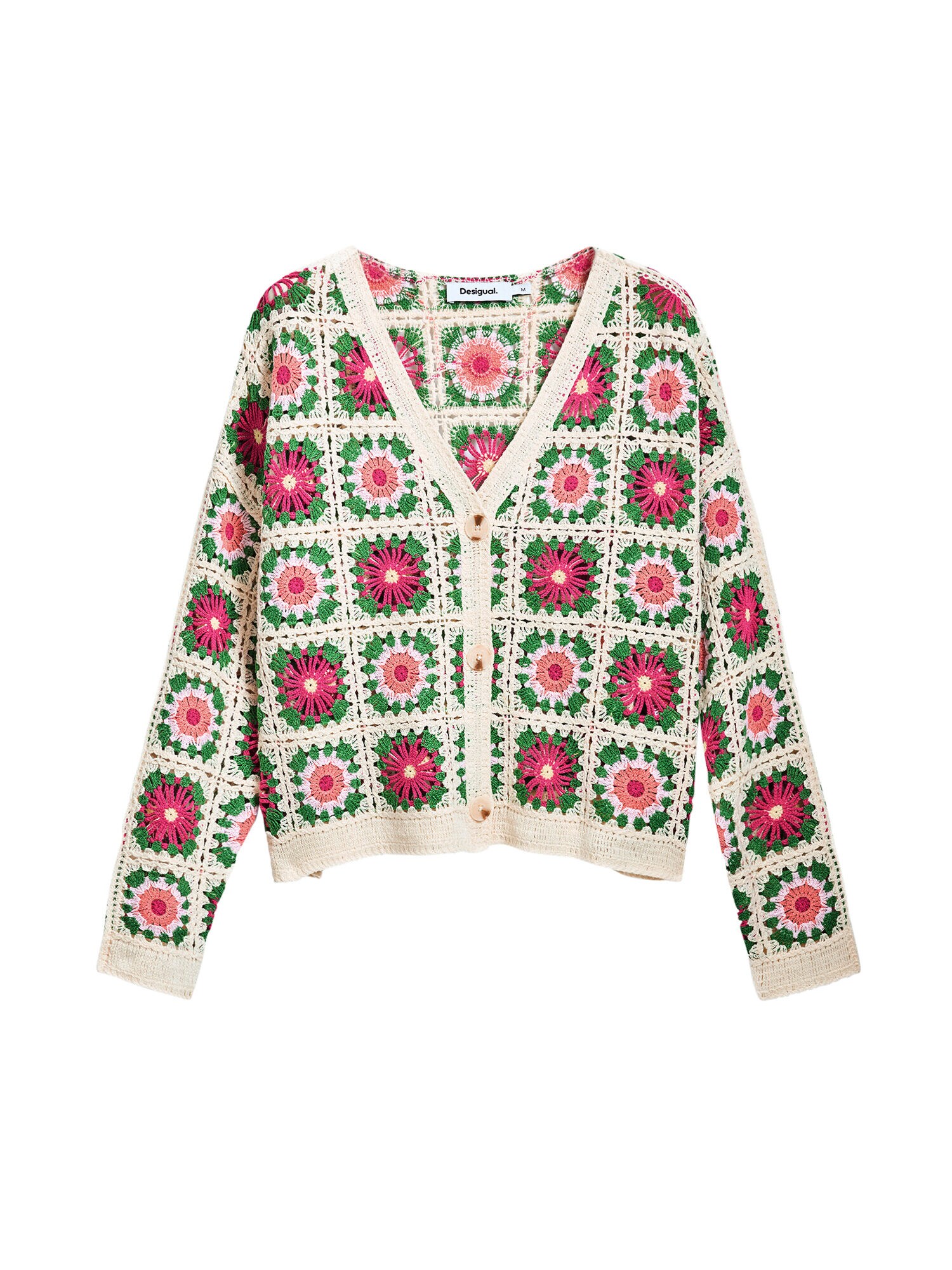 Desigual Geacă tricotată  alb lână