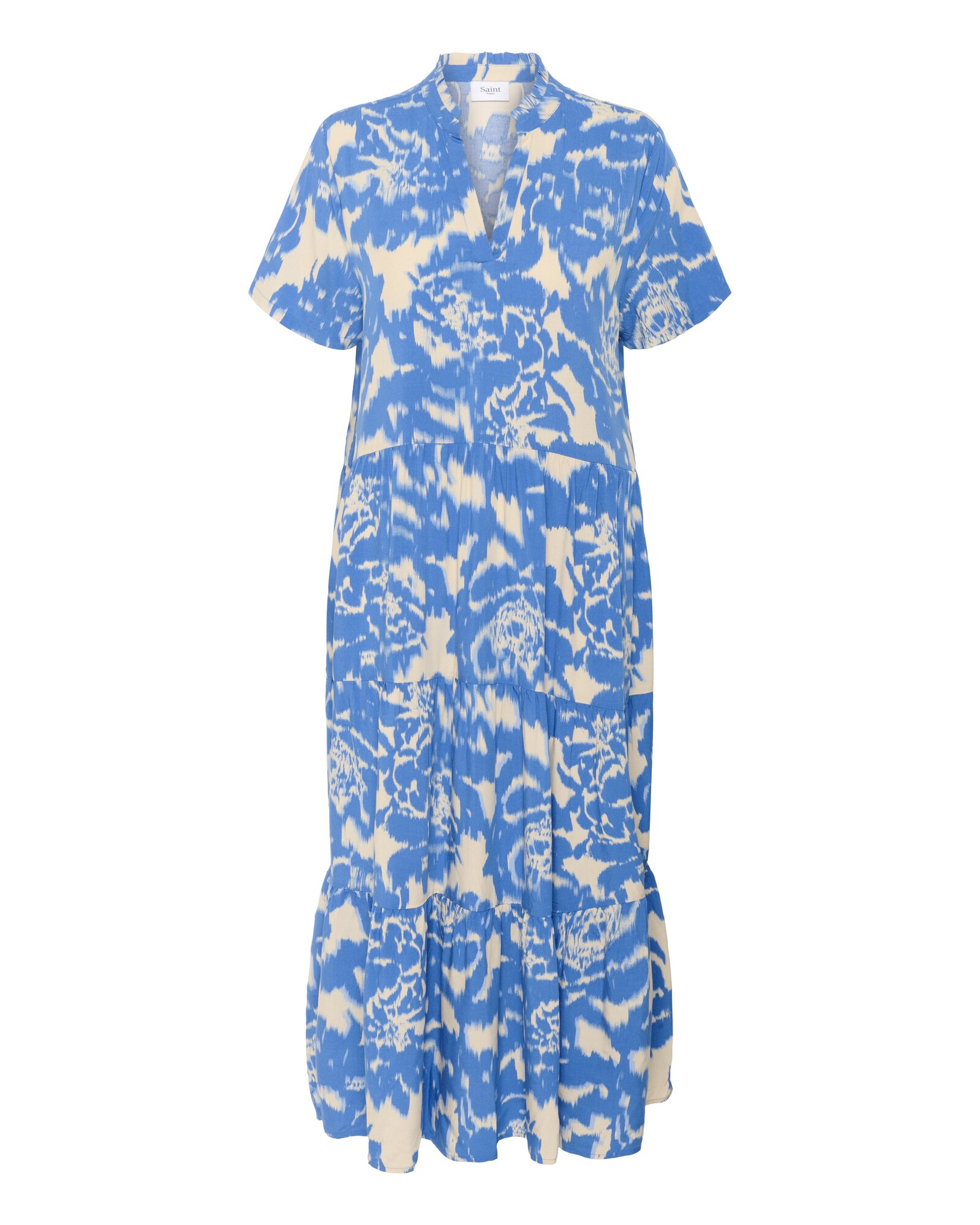 SAINT TROPEZ Vestido 'Eda'  ecru / azul oscuro