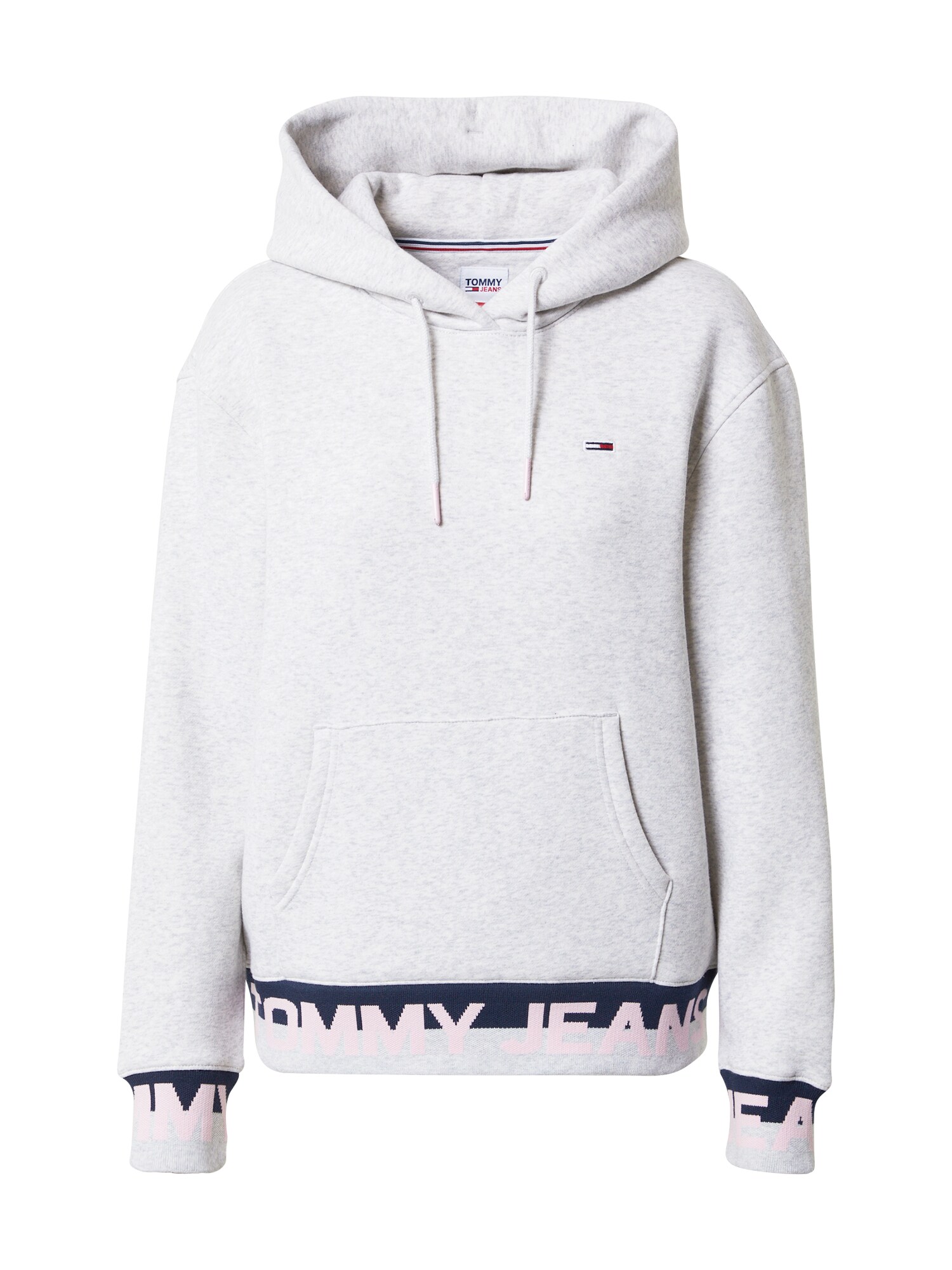 Tommy Jeans Megztinis be užsegimo  šviesiai pilka / tamsiai mėlyna / pastelinė rožinė / margai raudona