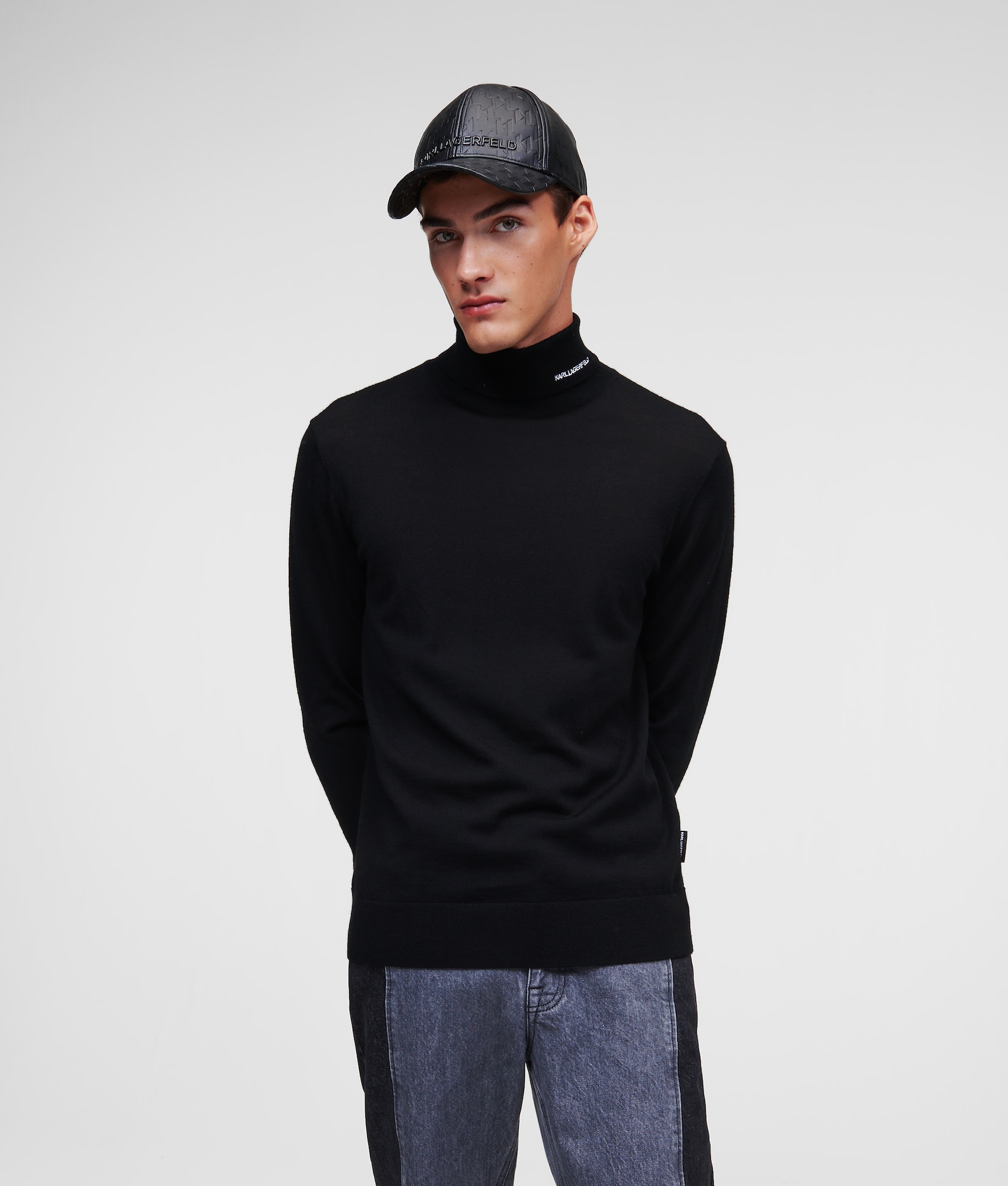 Karl Lagerfeld Пуловер 'Merino '  черно
