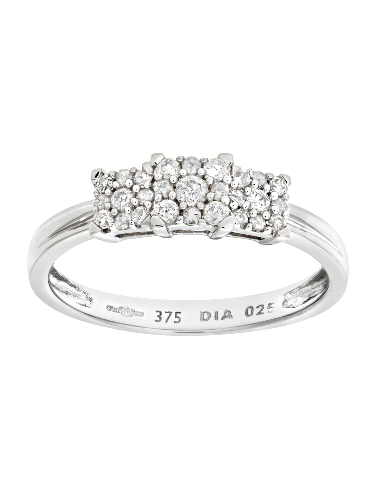 DIAMANT LETERNEL Prsten 'Cluster-Ring aus 375 Weißgold mit Diamant' srebro