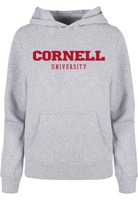 Merchcode Sweatshirt ‘Cornell University’ Grijs gemêleerd / Kersrood