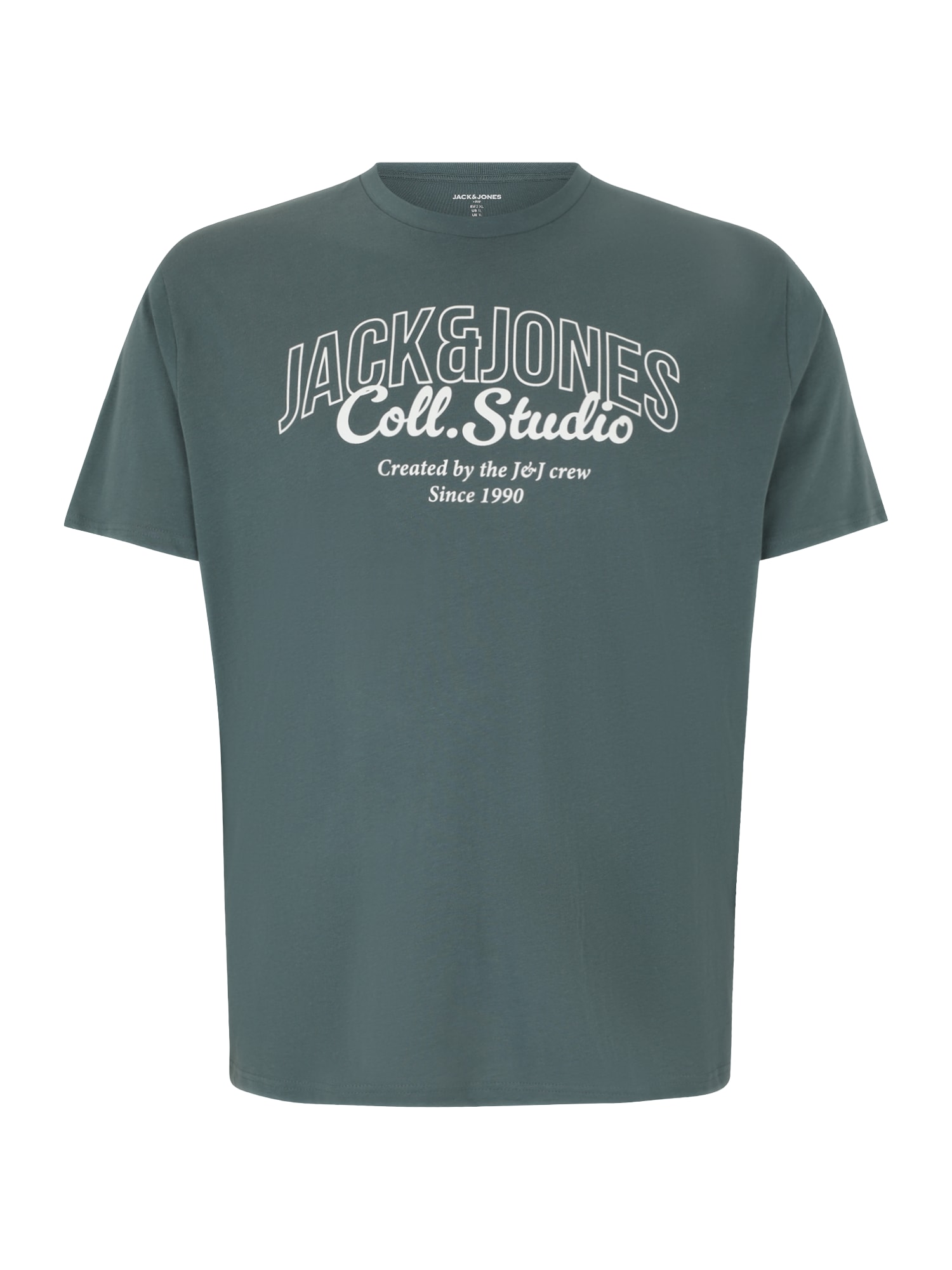 Jack & Jones Plus Tricou JJMAKOTO  albastru fumuriu / alb