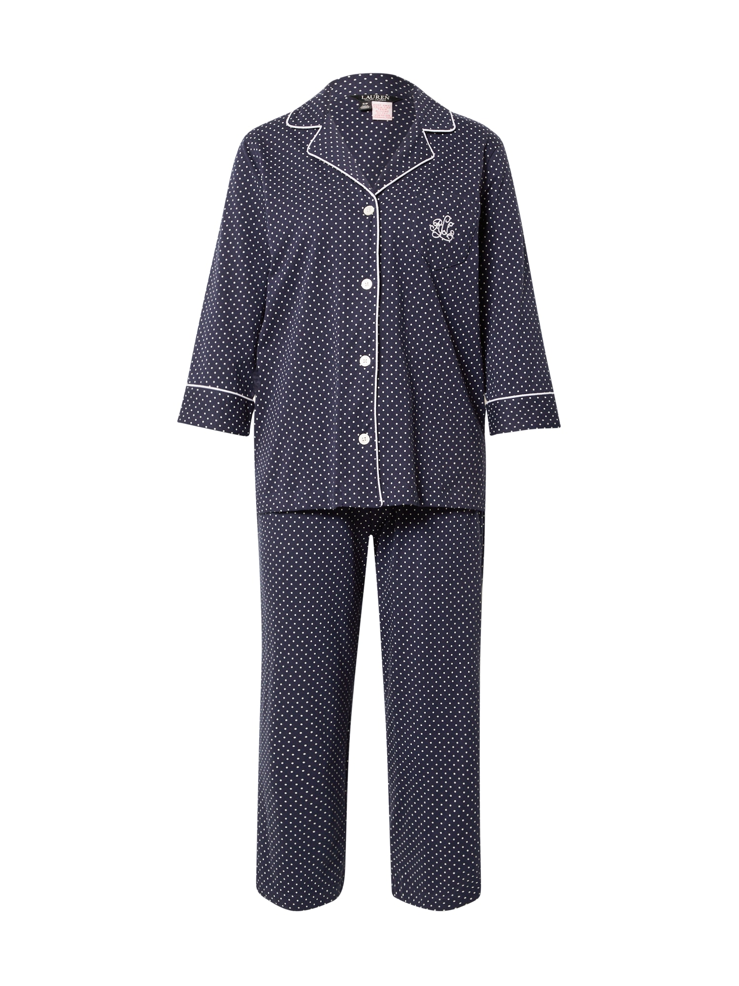 Lauren Ralph Lauren Pijama  bleumarin / alb