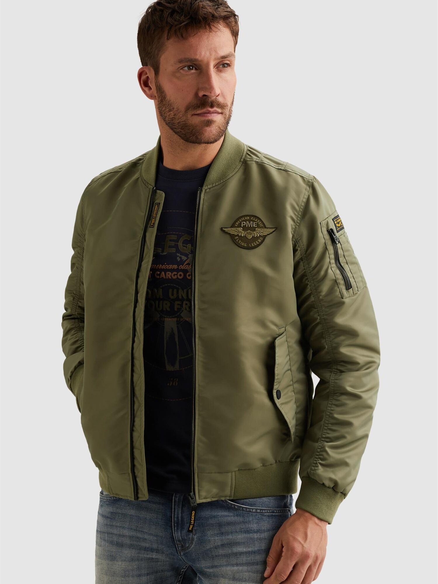 PME Legend Chaqueta de entretiempo 'Authentic MA-1 jacket' verde