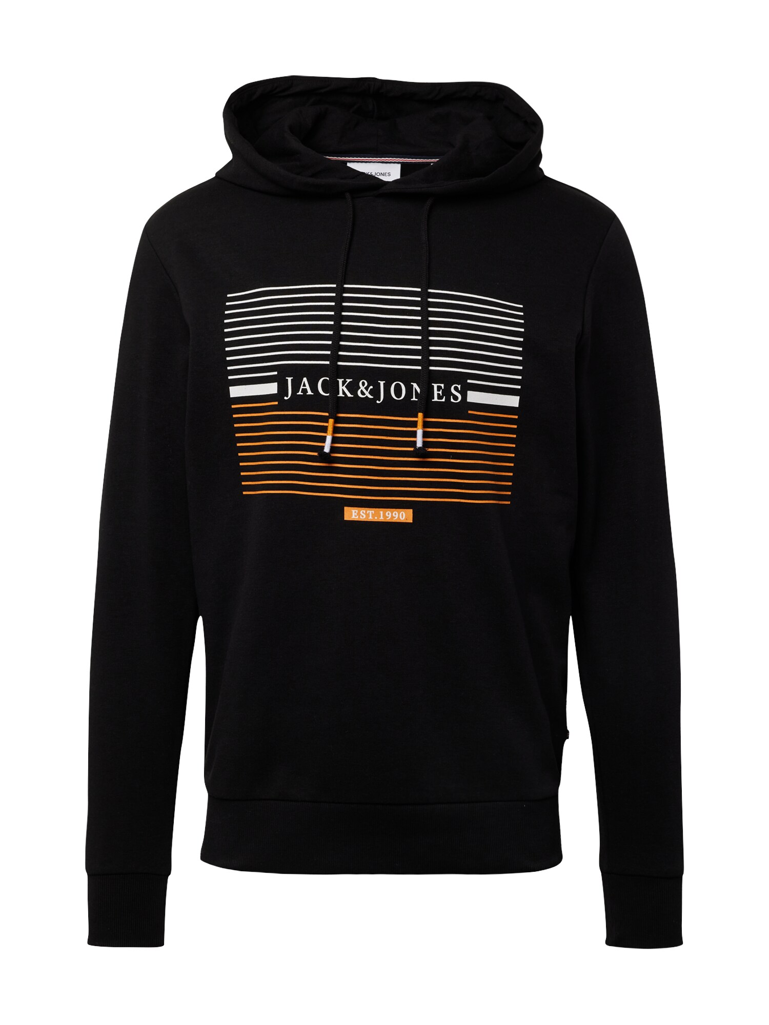 JACK & JONES Mikina 'JJCyrus'  oranžová / čierna / biela