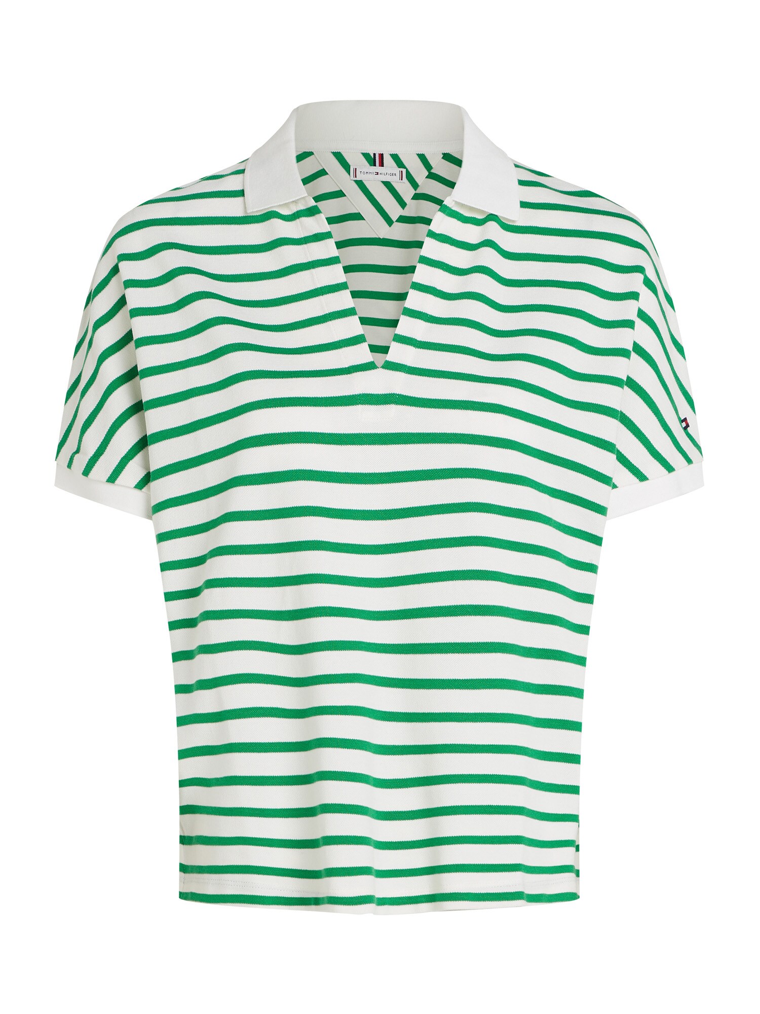 TOMMY HILFIGER Tricou  ecru / bleumarin / verde / roșu