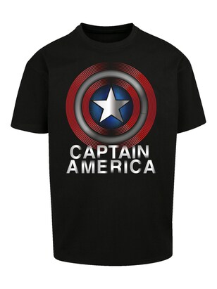 F4NT4STIC Shirt ‘Captain America’ Blauw / Rood / Zwart / Wit