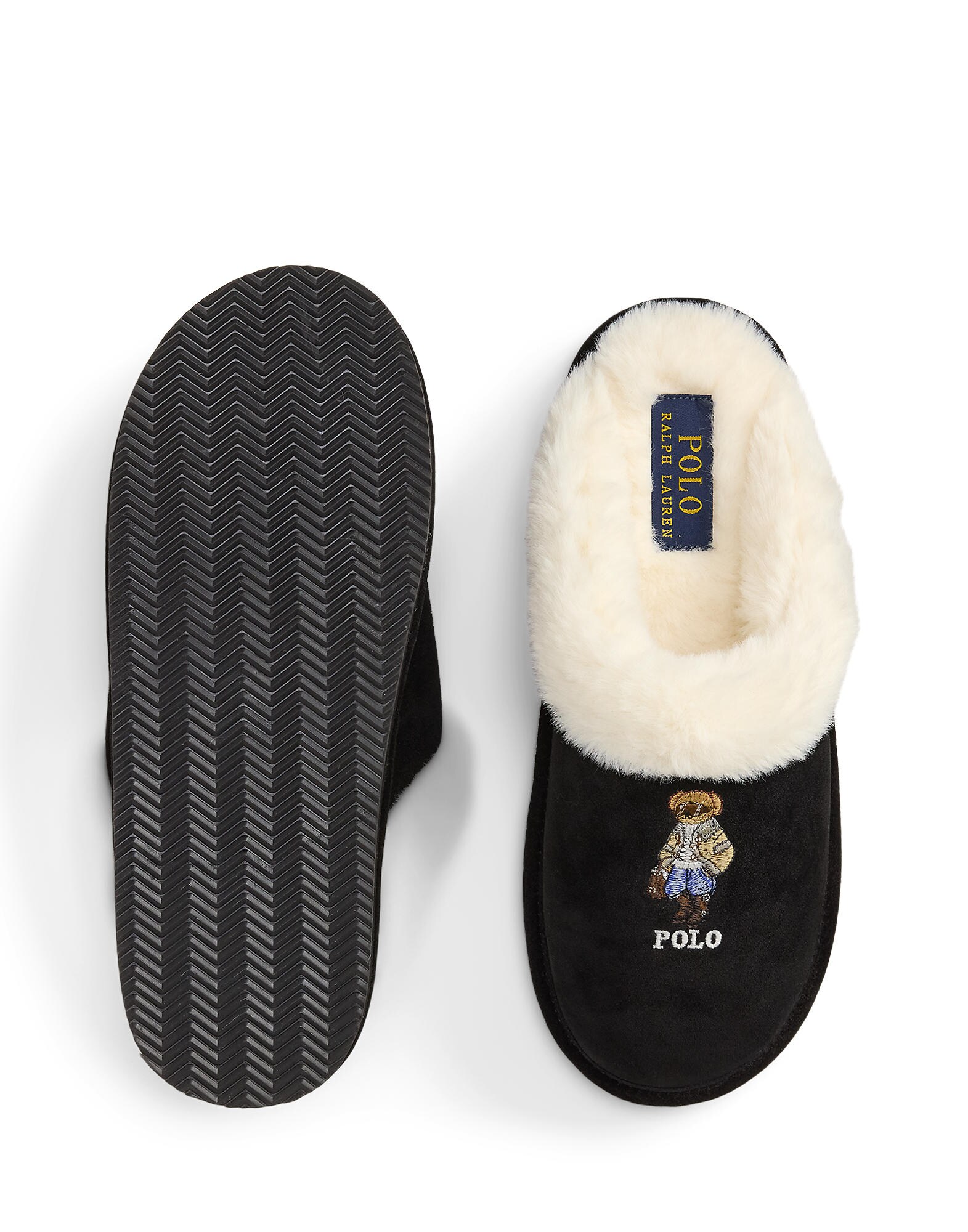 Polo Ralph Lauren Zapatillas de casa 'KAYLEIGH' azul / marrón / negro / blanco lana – imagen 3