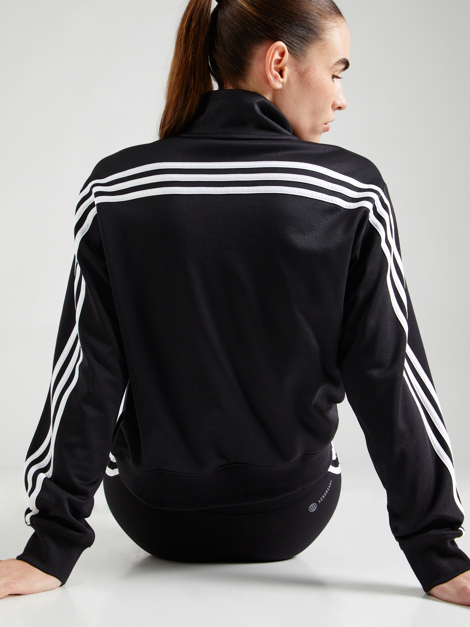 ADIDAS SPORTSWEAR Mikina 'Iconic' čierna / biela (obrázok 5)