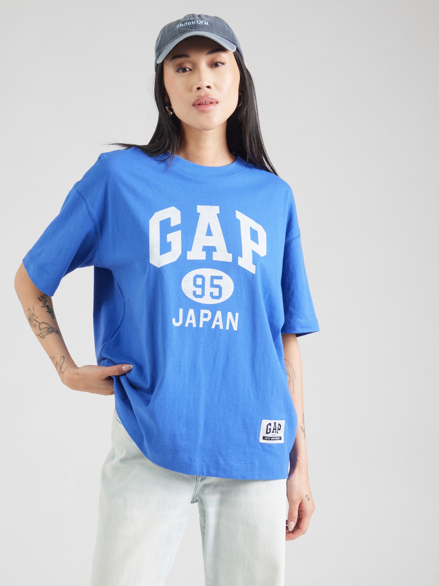 GAP Oversize póló  türkiz / fehér termék 2. képe