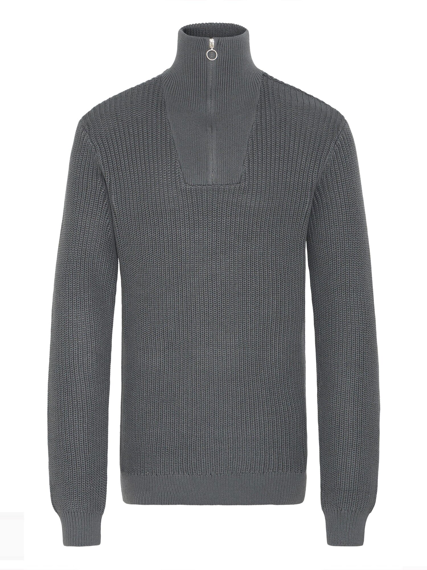 BLEND Jersey ' BHDENO HALFZIPP '  gris oscuro