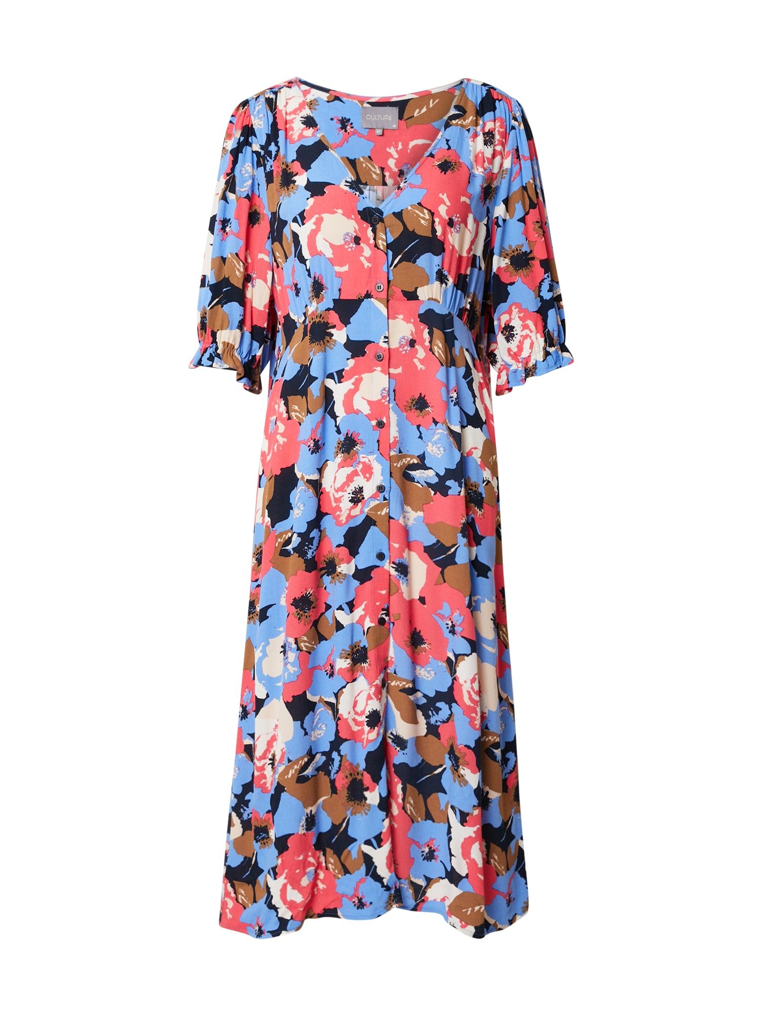 CULTURE Palaidinės tipo suknelė 'Ulla' mėlyna dūmų spalva / šviesiai ruda / rožinė / balta