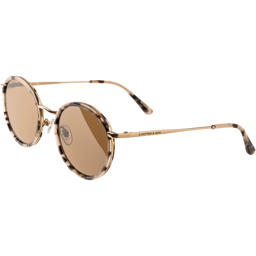 Kapten & Son Sonnenbrille 'Amsterdam Sand Tortoise Brown' Herren Größe one size beige / braunmeliert / gold