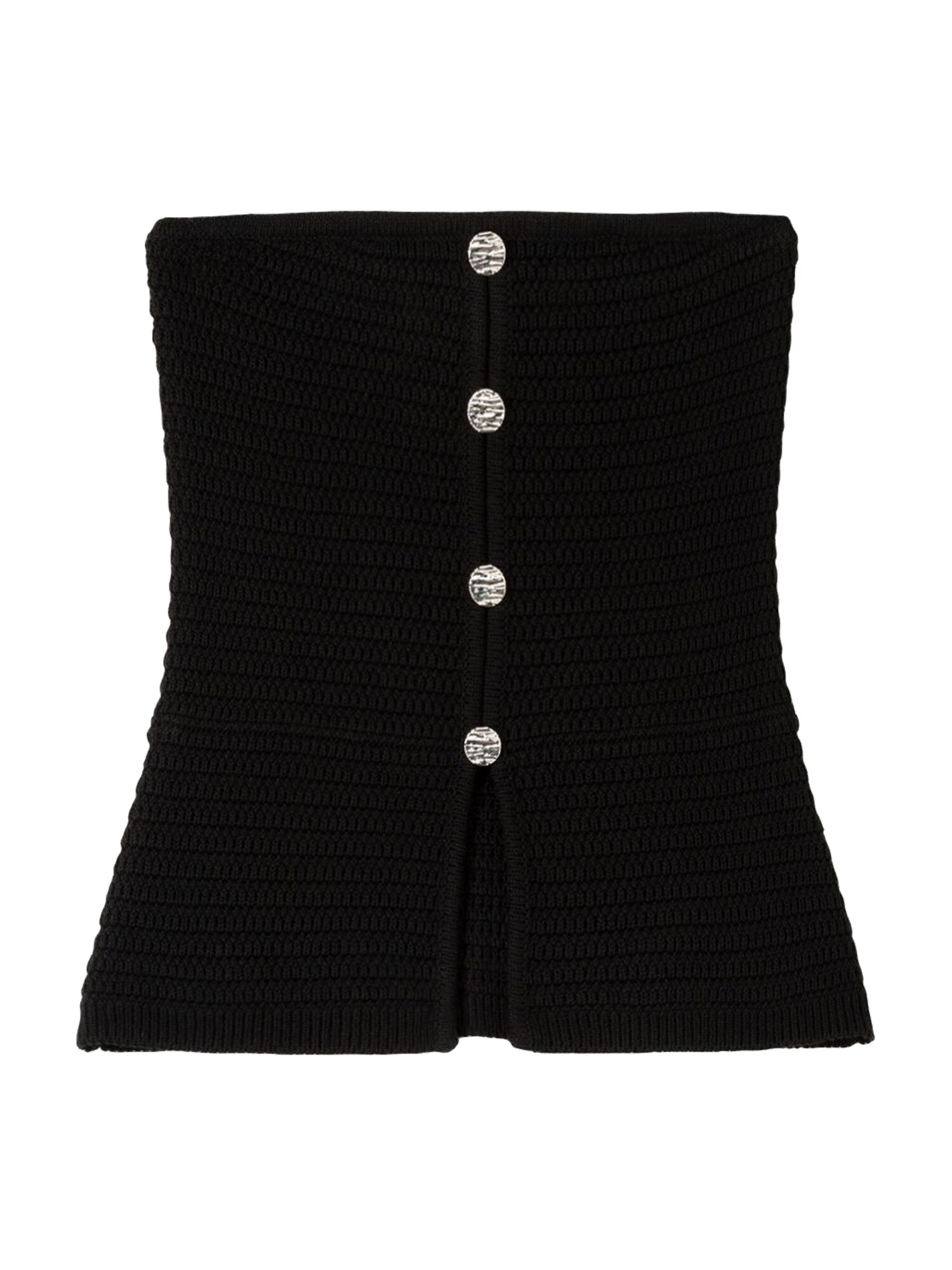 Bershka Top brodat  negru