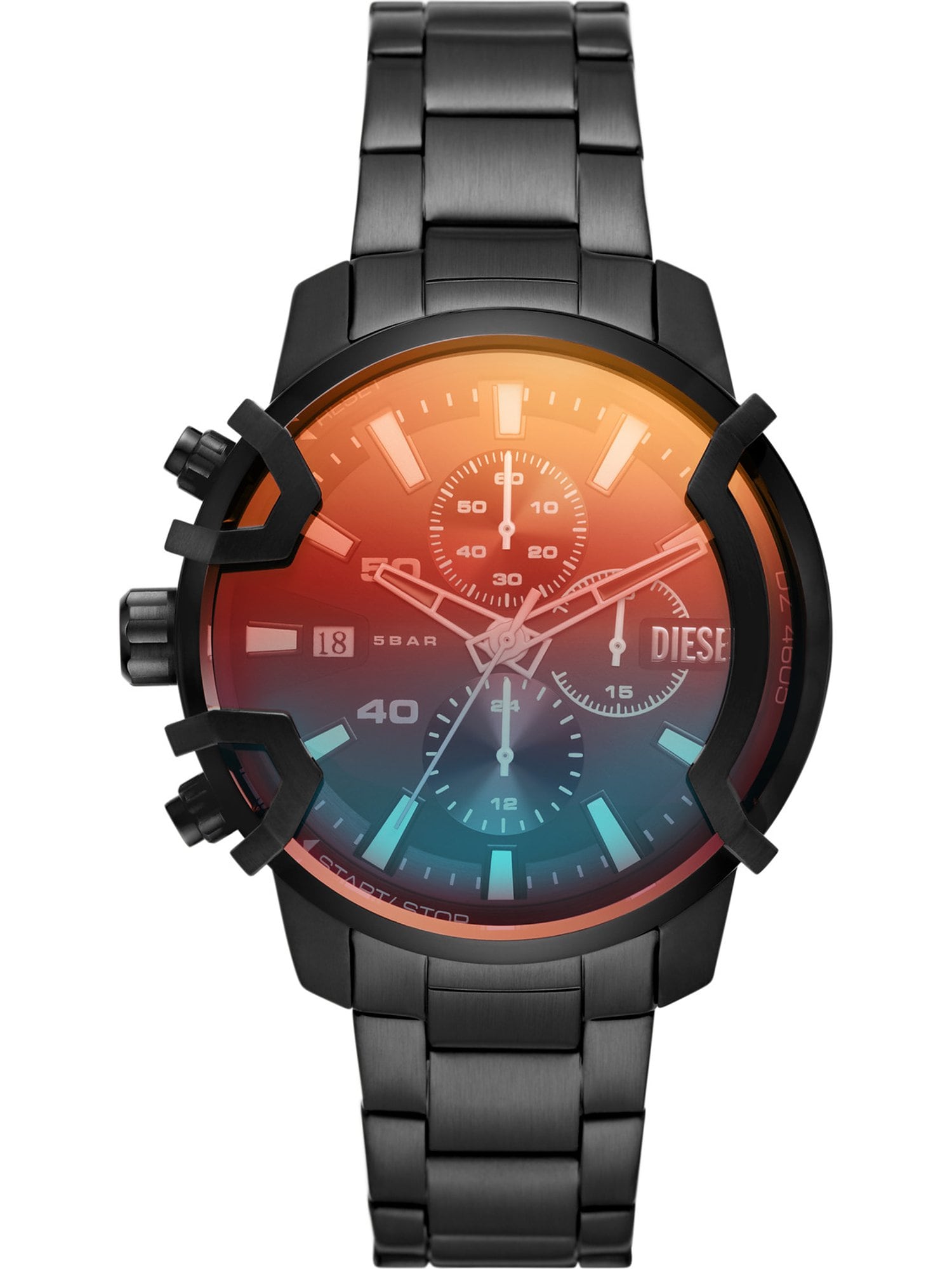 DIESEL Analoginis (įprasto dizaino) laikrodis šviesiai mėlyna / šviesiai oranžinė / juoda