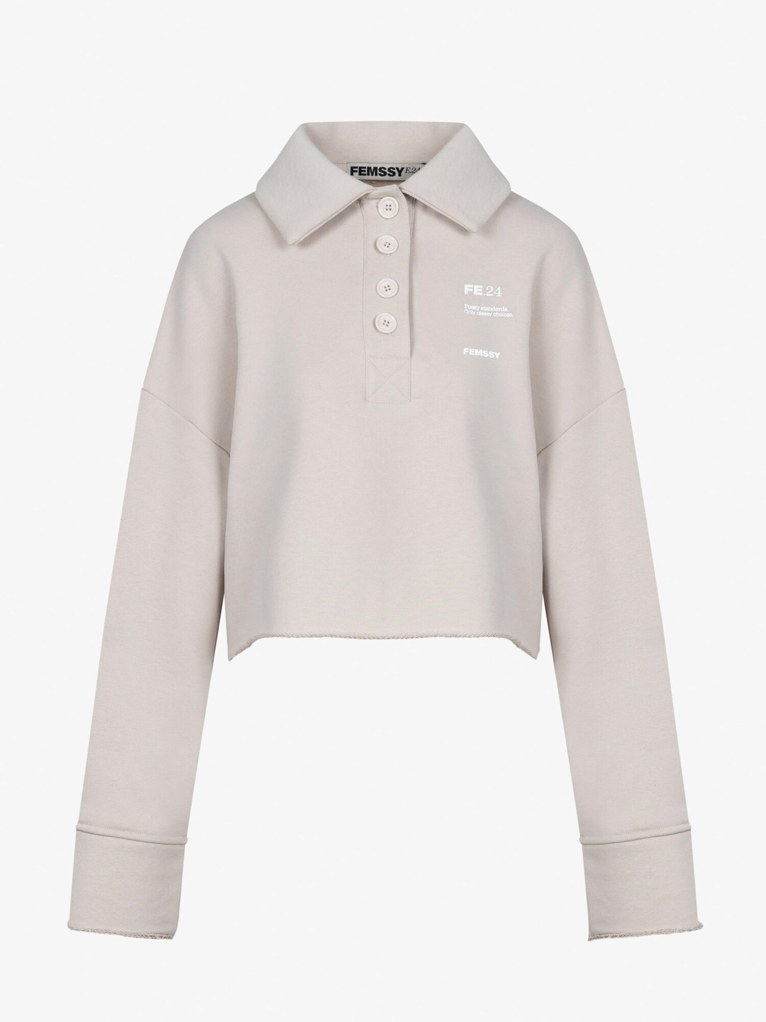 FEMSSY Felpa 'COLLAR SWEATSHIRT GREY'  beige