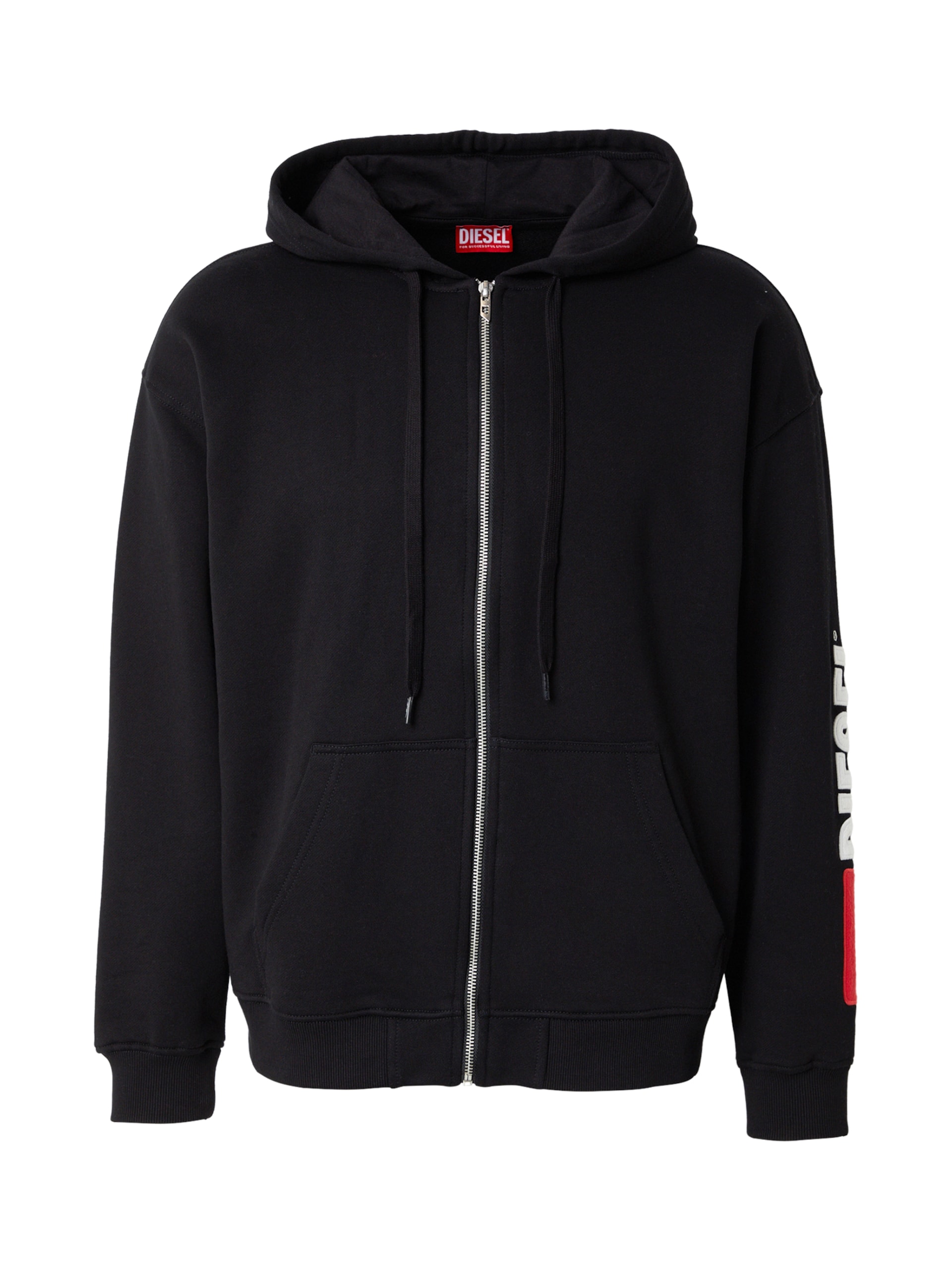 Diesel Sweatshirt 'S-BOXT-ZIP' mörkröd / svart herr